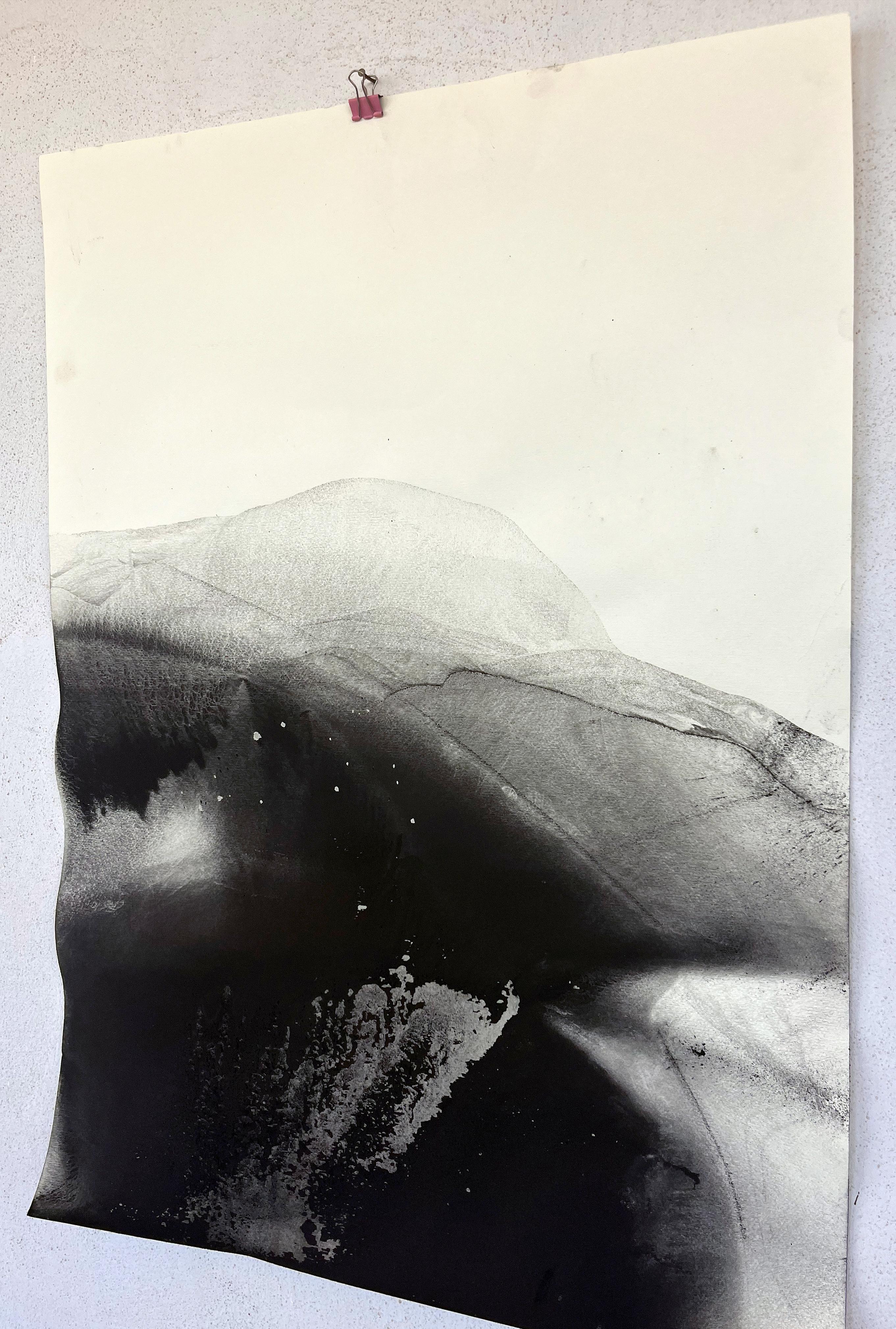 Landscape, Original Black Drawing  on Paper , Made in Italy By Marilina Marchica For Sale 3
