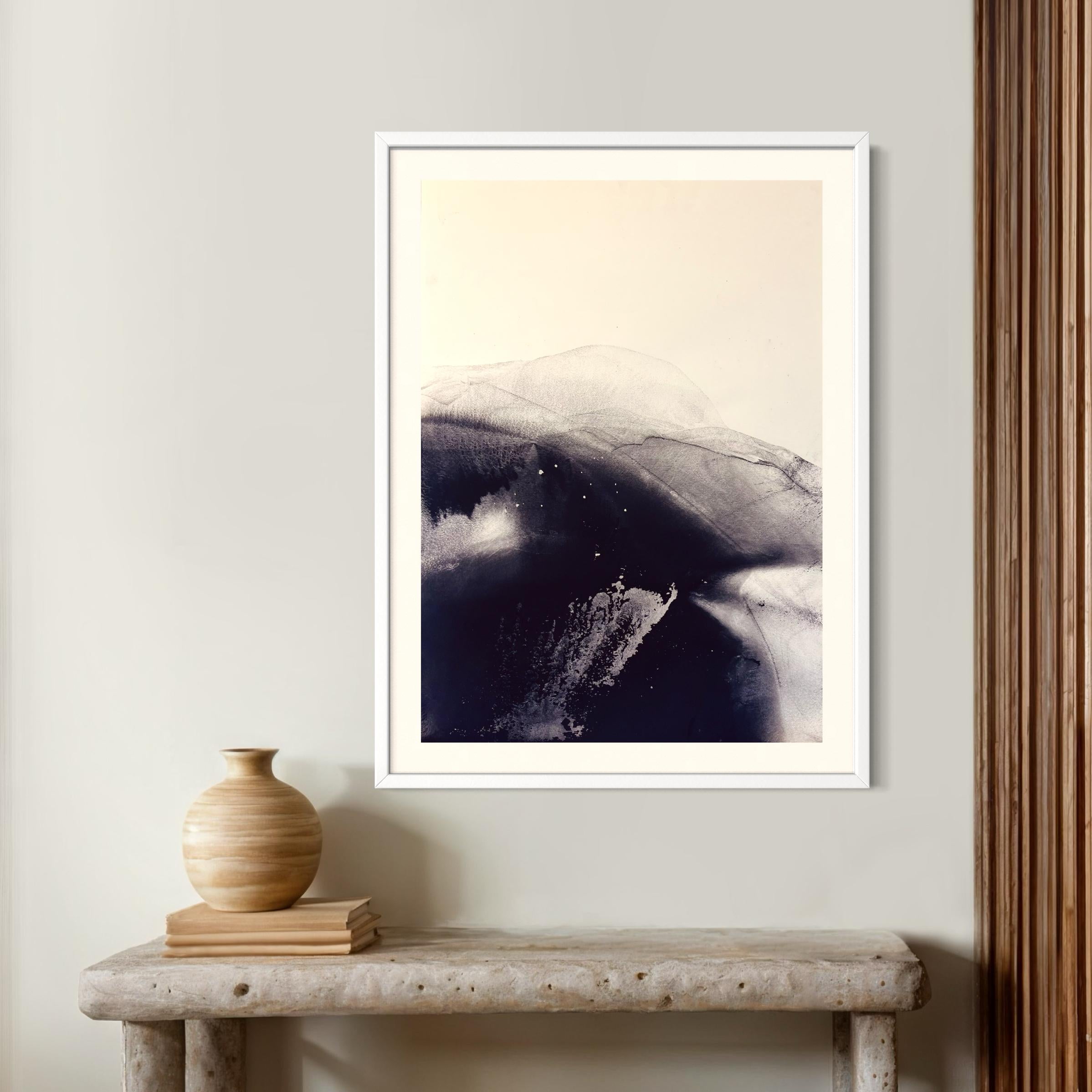 Landscape, Original Black Drawing  on Paper , Made in Italy By Marilina Marchica For Sale 6