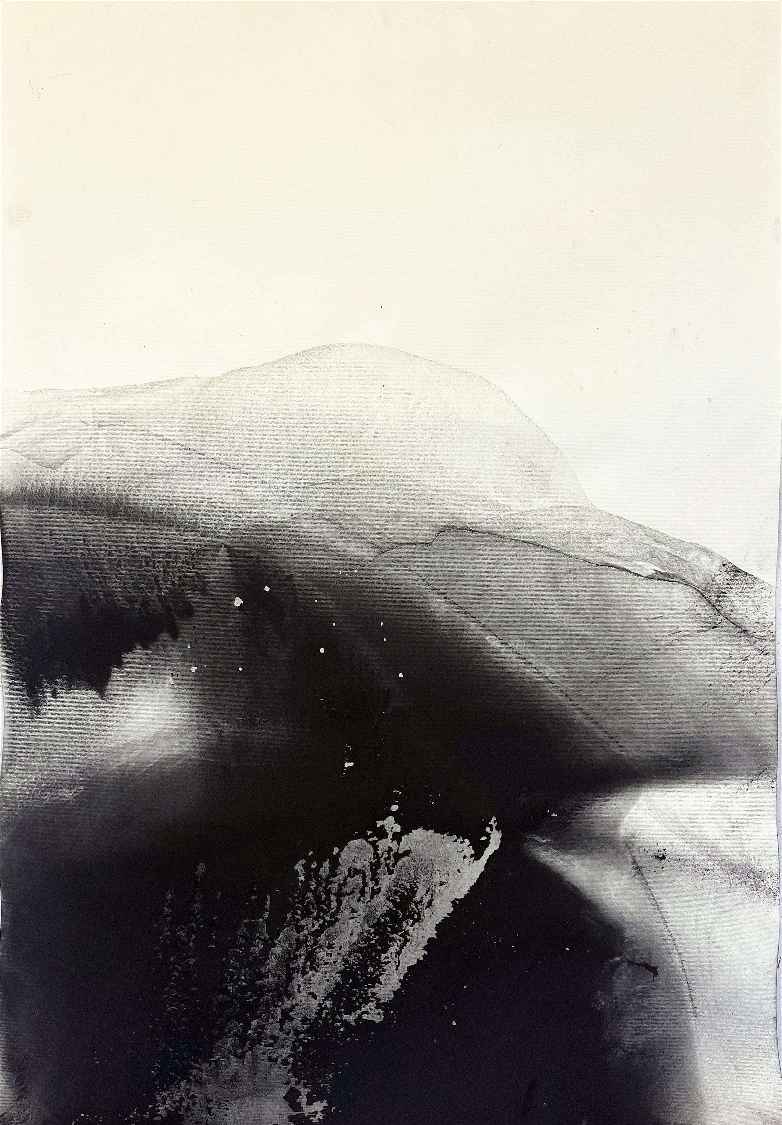 Landscape, Original Black Drawing  on Paper , Made in Italy By Marilina Marchica For Sale 7
