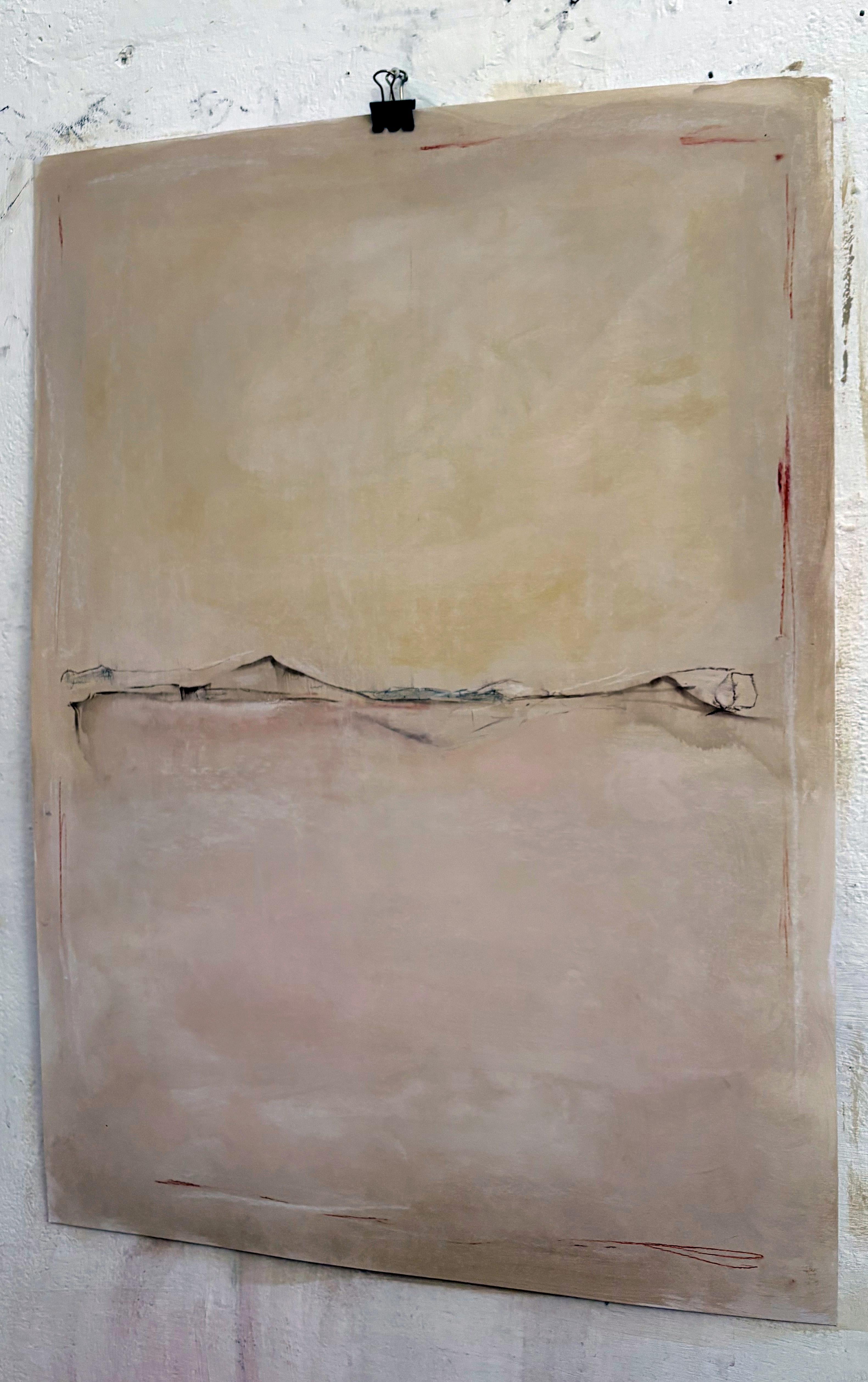 Paisaje, Óleo original sobre papel , Único en su género Gran formato, Made in Italy en venta 6