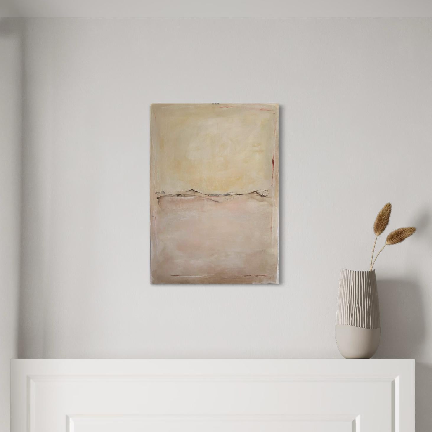 Paisaje, Óleo original sobre papel , Único en su género Gran formato, Made in Italy - Painting Contemporáneo de Marilina Marchica
