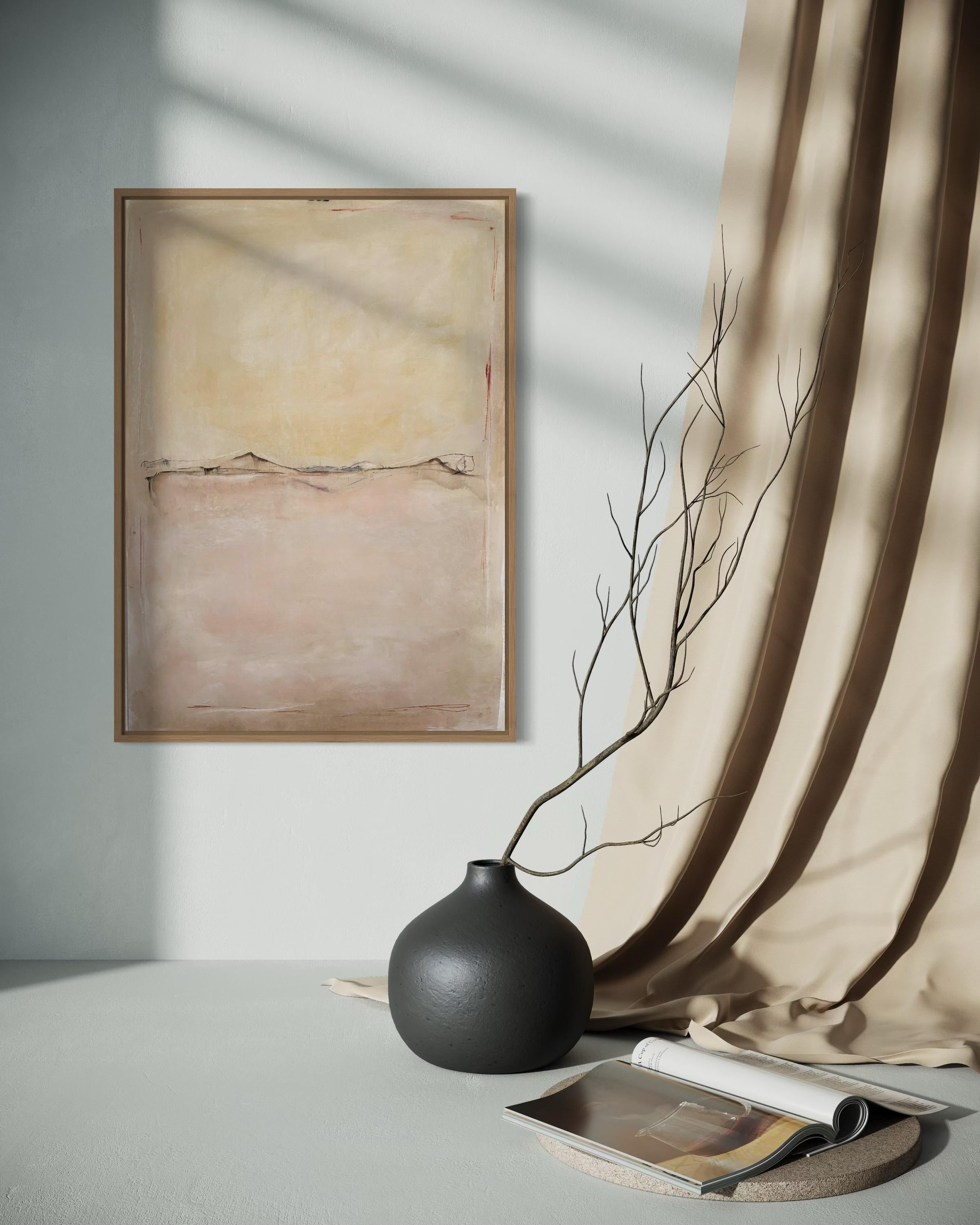 Paisaje, Óleo original sobre papel , Único en su género Gran formato, Made in Italy en venta 2