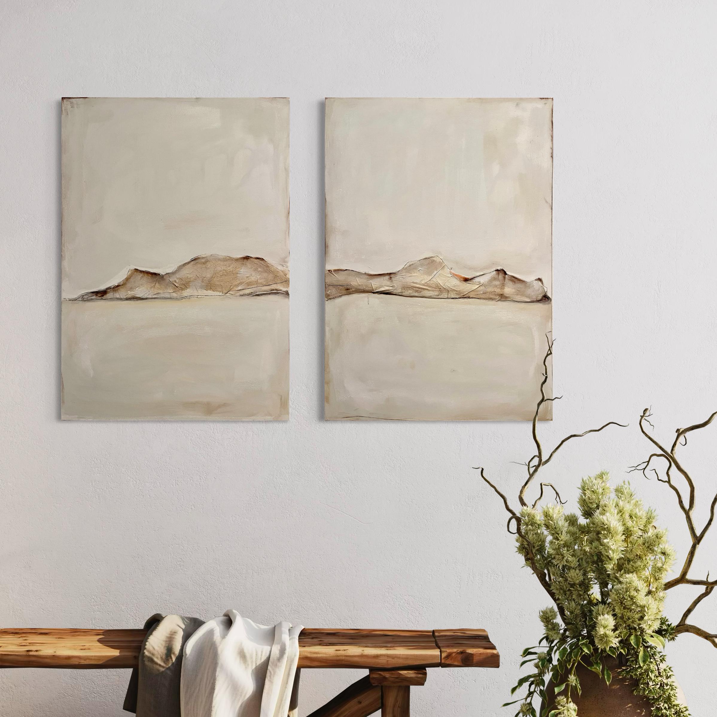 Paesaggio, pittura ad olio originale,  dittico, Made in Italy Di Marilina Marchica 9