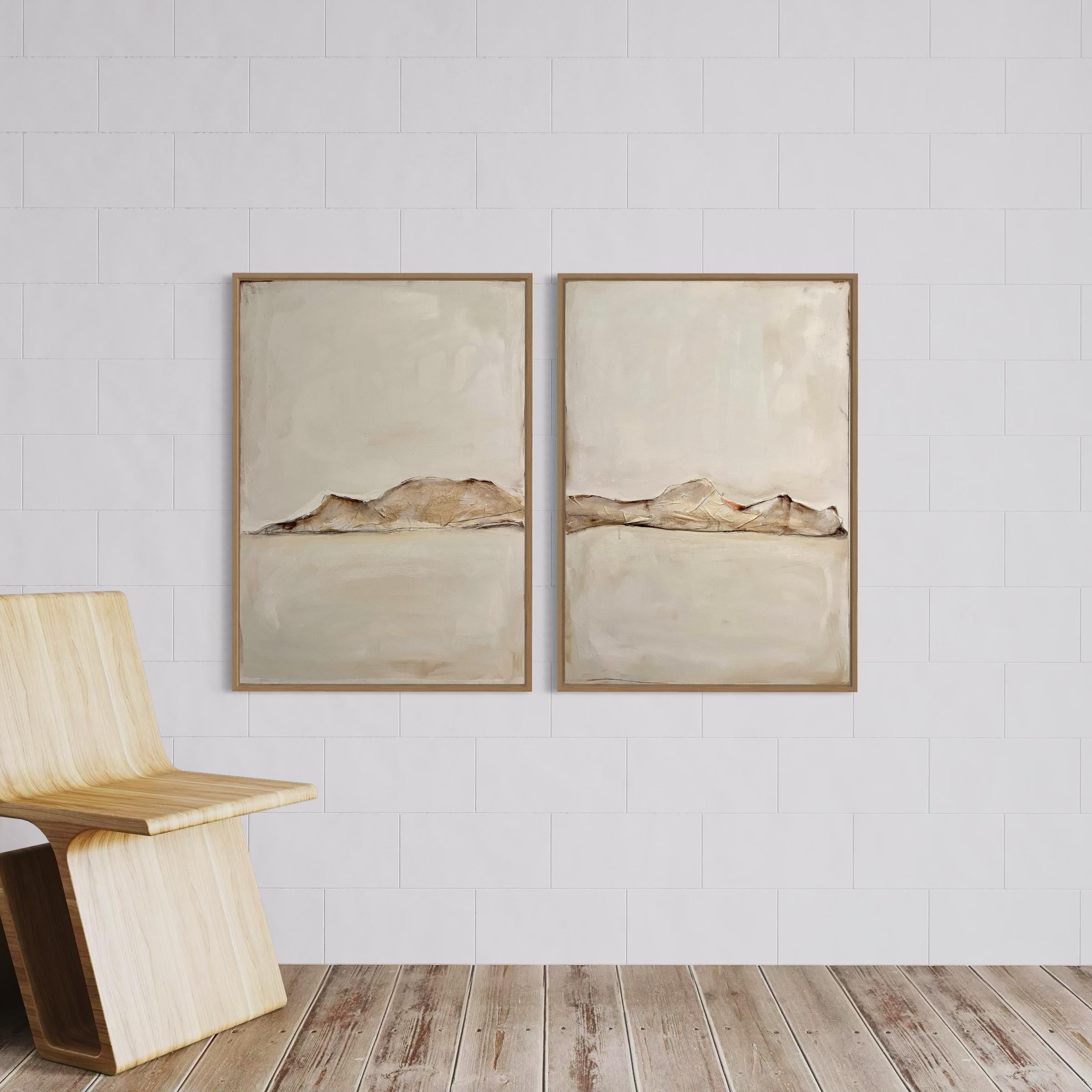 Paesaggio, pittura ad olio originale,  dittico, Made in Italy Di Marilina Marchica 3