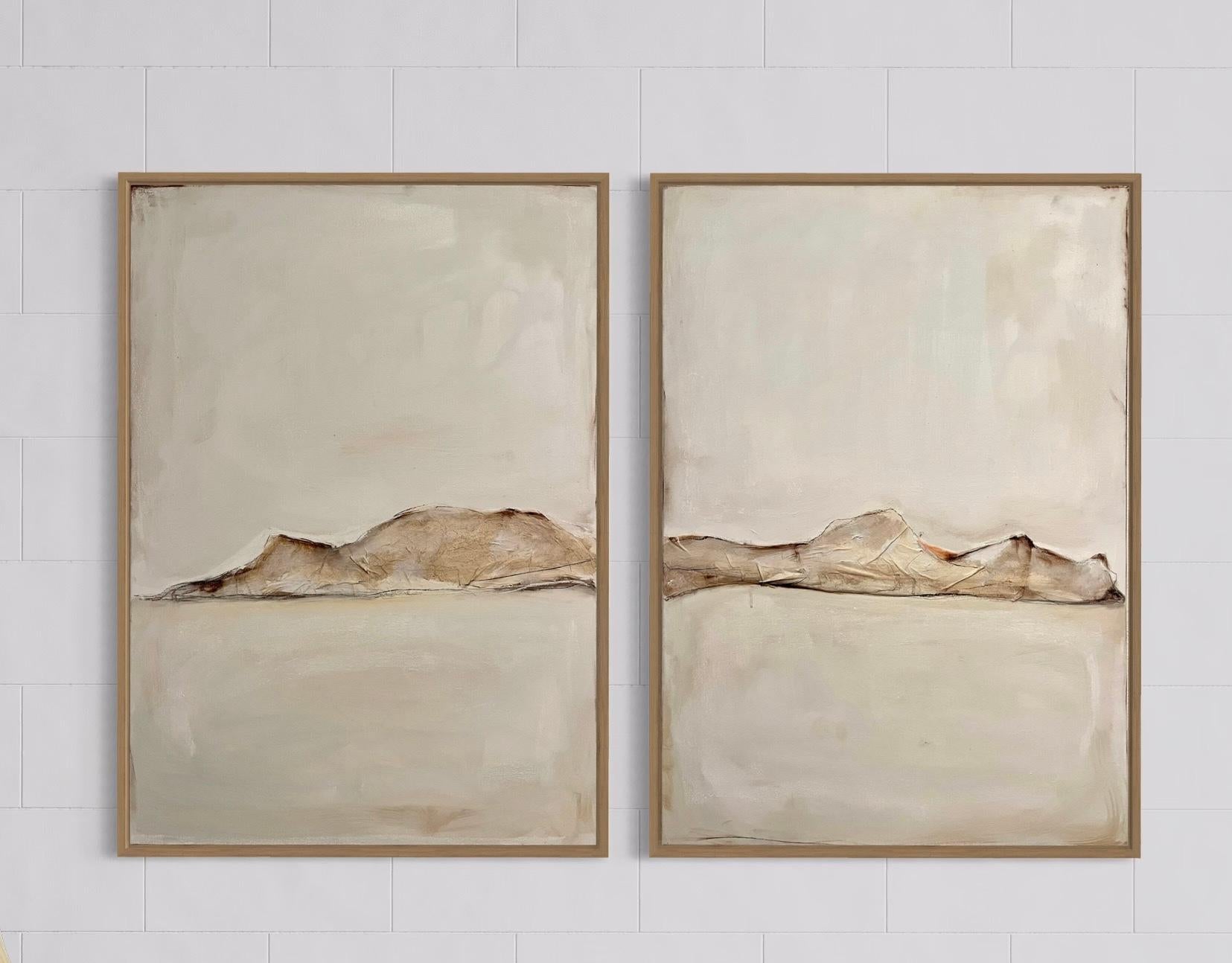 Paesaggio, pittura ad olio originale,  dittico, Made in Italy Di Marilina Marchica 5