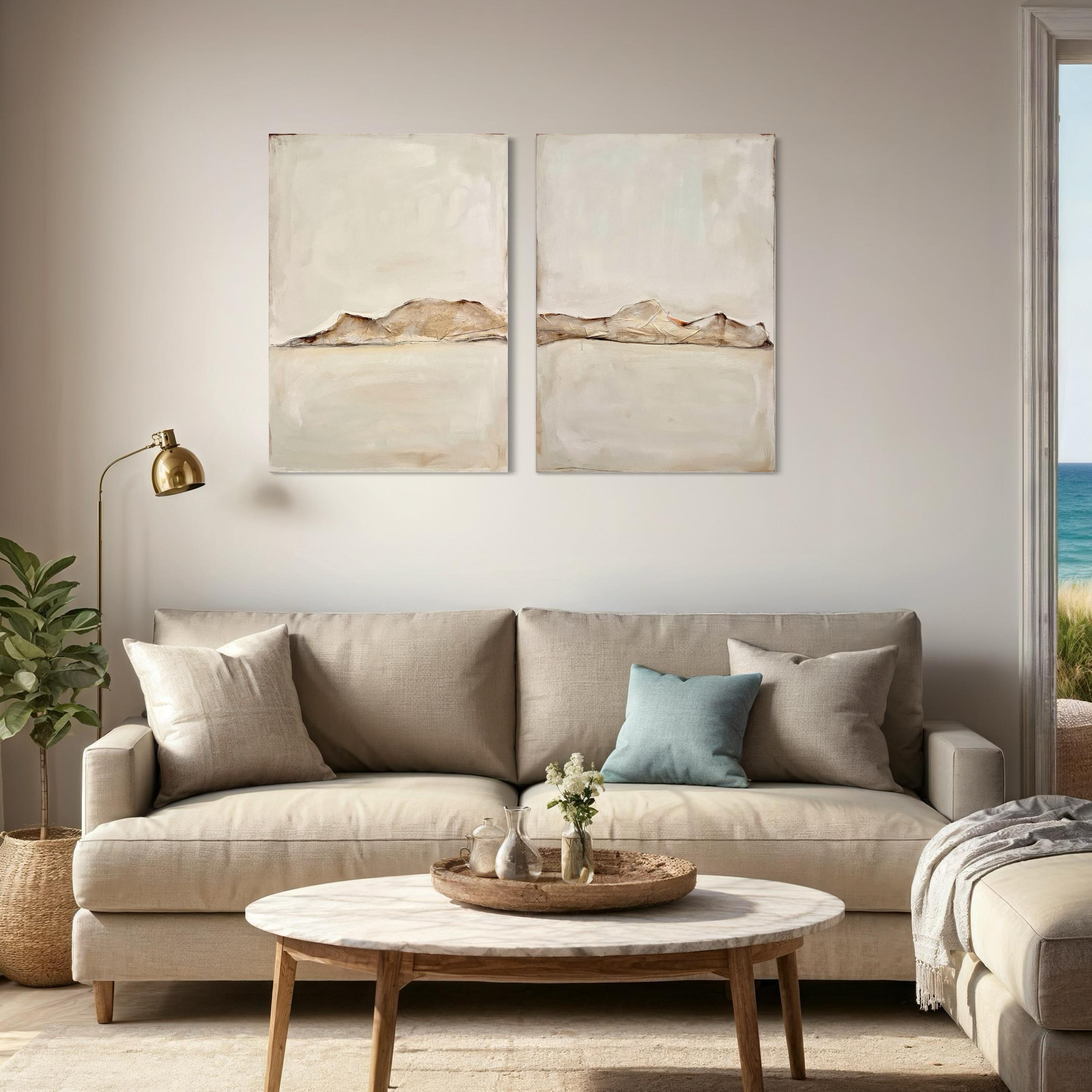 Paesaggio, pittura ad olio originale,  dittico, Made in Italy Di Marilina Marchica 6