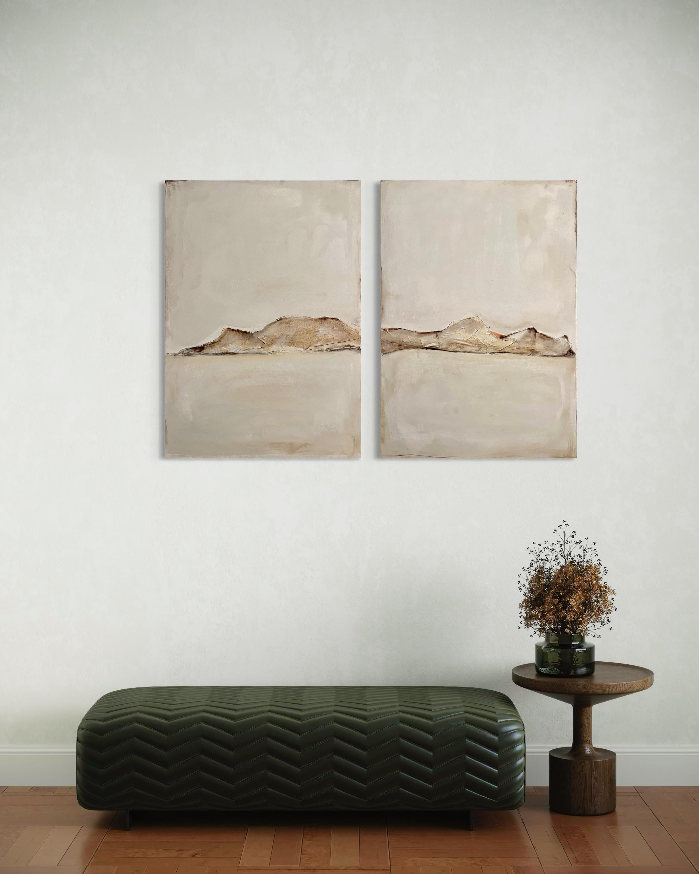 Paesaggio, pittura ad olio originale,  dittico, Made in Italy Di Marilina Marchica 8