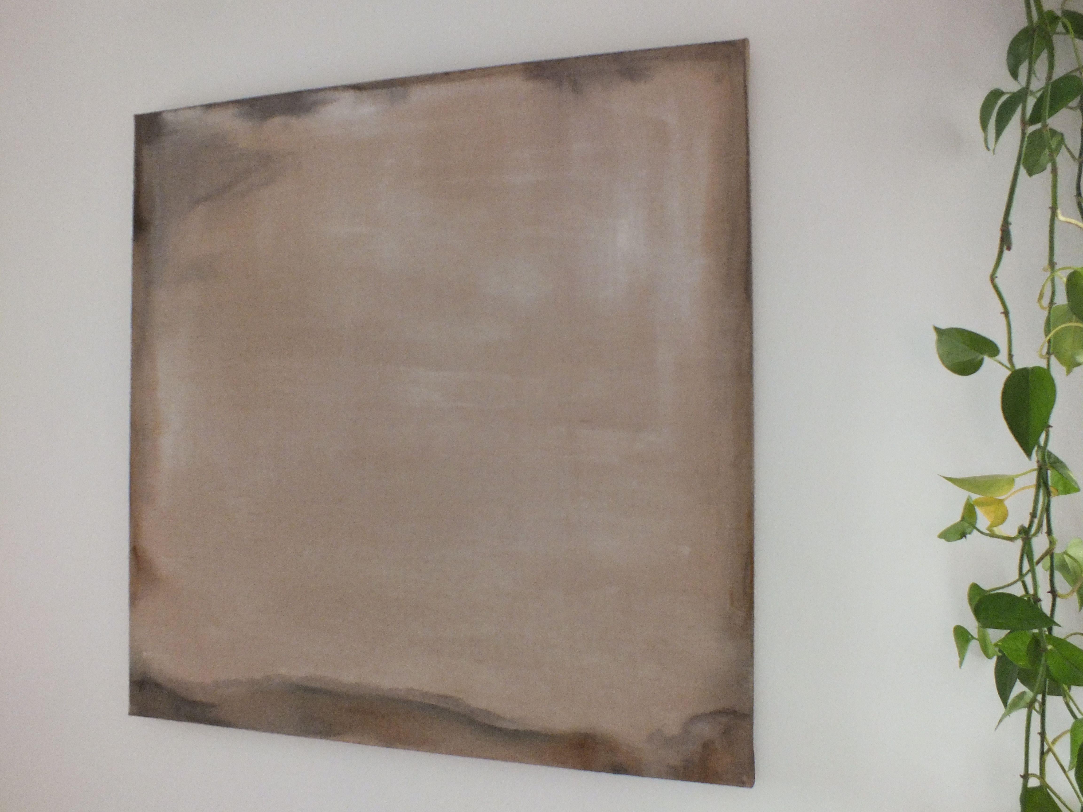 paesaggio  tecnica mista su tela juta  100x100 cm  2018 :: Pittura :: Astratta :: Questo pezzo viene fornito con un certificato ufficiale di autenticità firmato dall'artista :: Pronto da appendere: Yes :: Firmato: No ::  :: Tela :: Diagonale ::