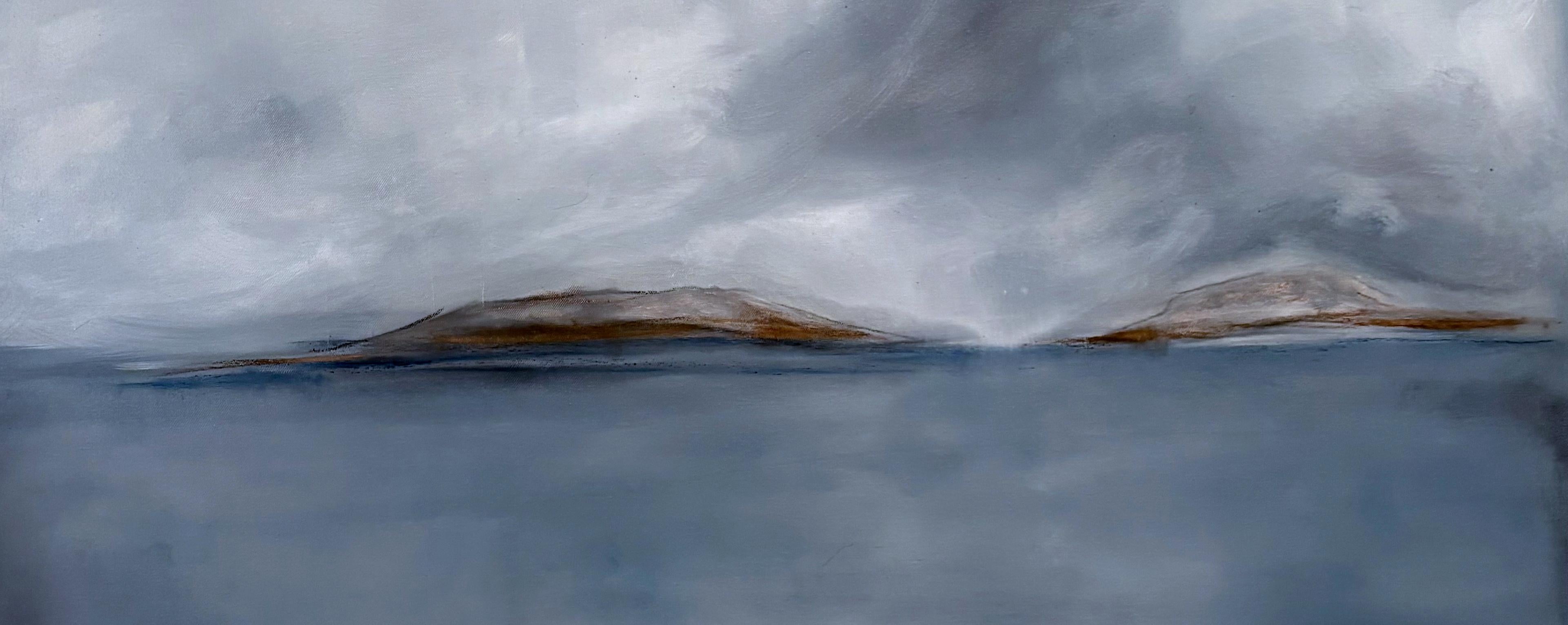 Landscape, Seascape Oil on Canvas Paint, Ready to hang , Original Art - Painting by Marilina Marchica