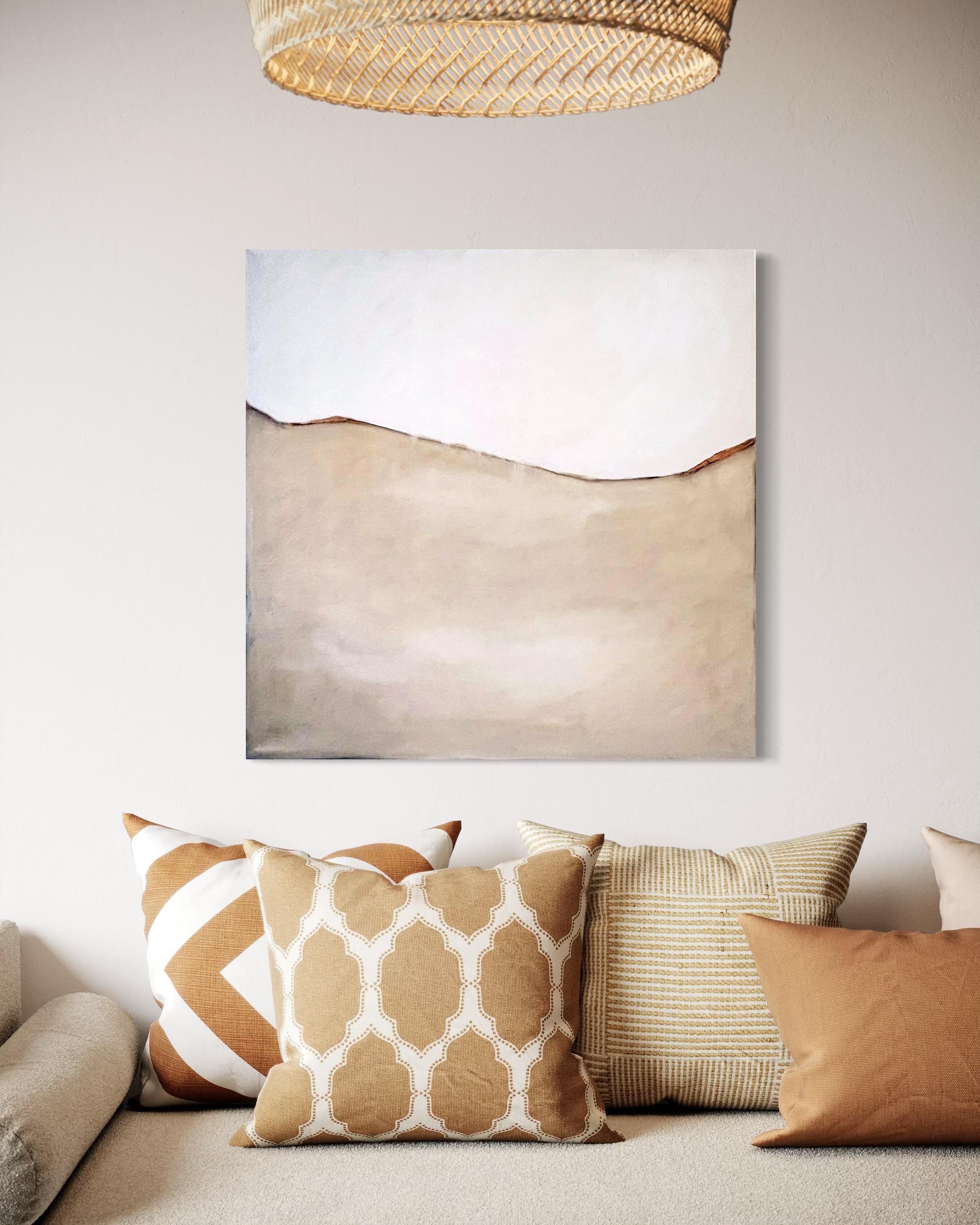 Minimal Landscape –Original Abstract Oil Painting on Canvas by Marilina Marchica For Sale 1