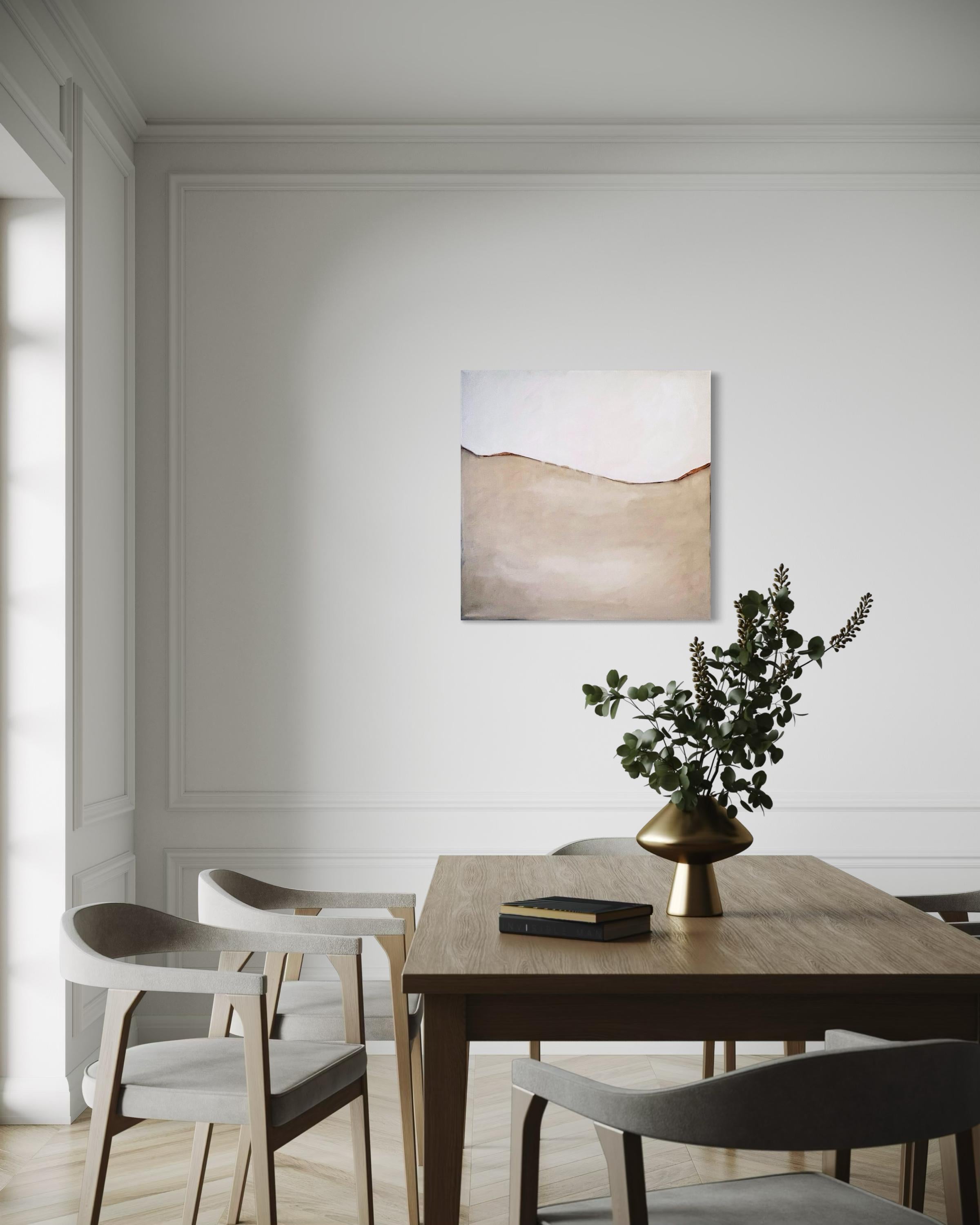 Minimal Landscape –Original Abstract Oil Painting on Canvas by Marilina Marchica For Sale 2