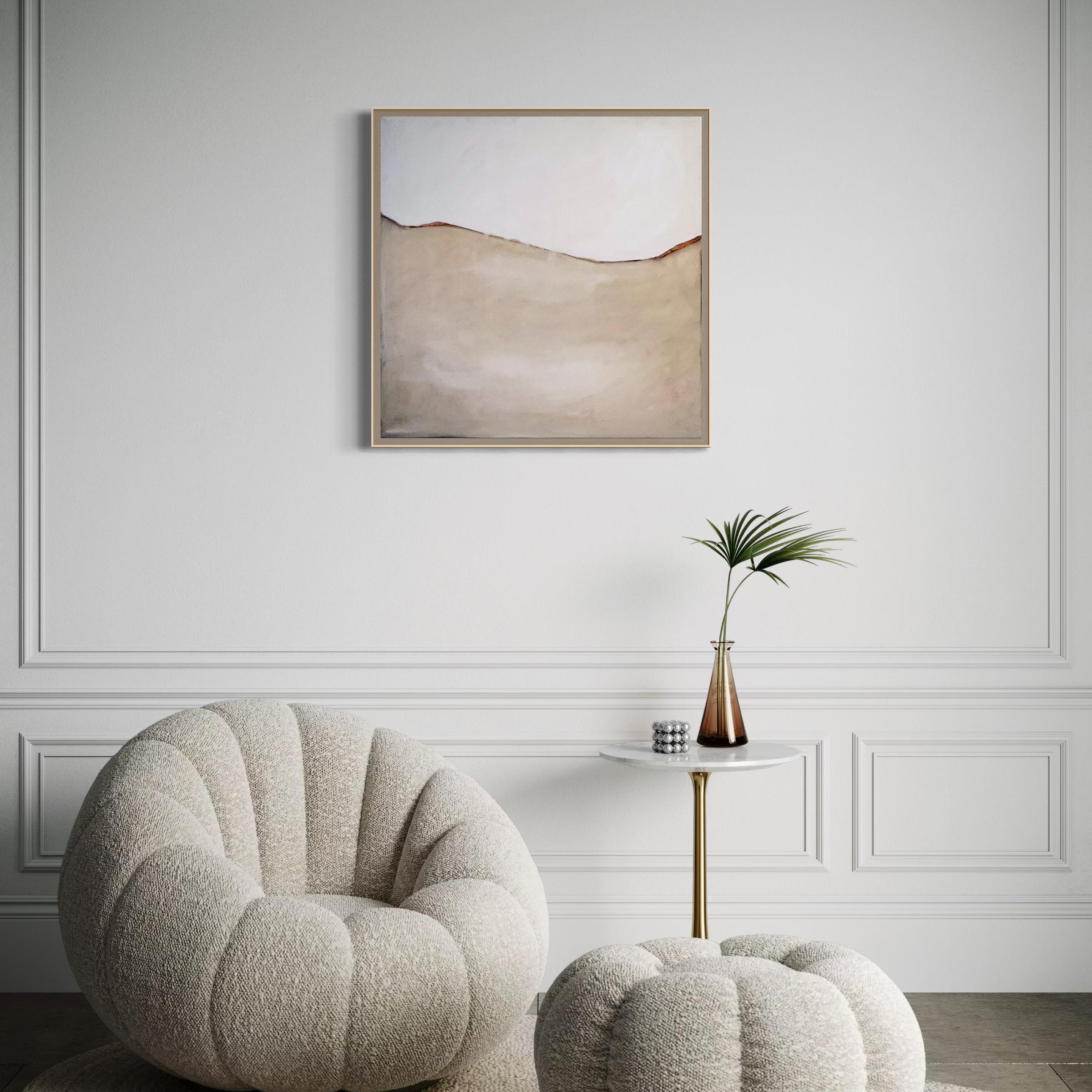 Minimal Landscape –Original Abstract Oil Painting on Canvas by Marilina Marchica For Sale 4