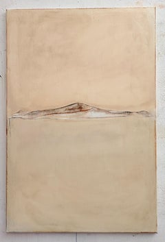 Pittura di paesaggio minimale, olio e pastello originale su tela di M. I. Marchica