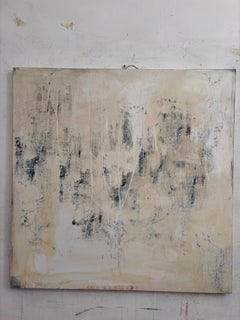 Peinture à l'huile abstraite minimaliste "Signes" - 100x100 cm, Art original sur toile