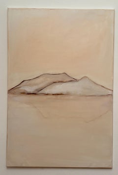 Minimalist Landscape Painting, Original Oil on Canvas, Contemporary Italian Art