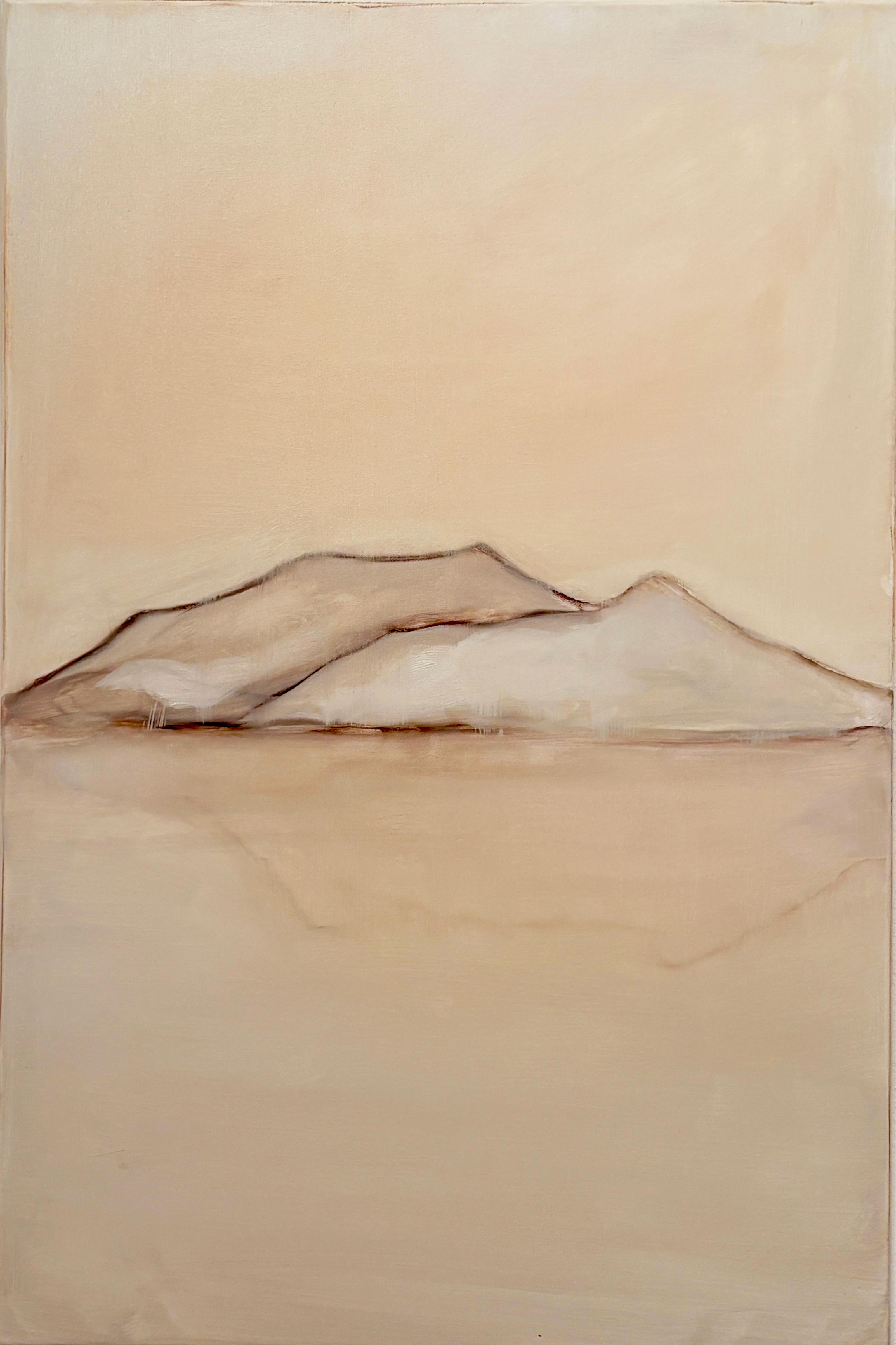 Minimalist Landscape Painting, Original Oil on Canvas, Contemporary Italian Art
