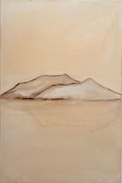 Minimalist Landscape Painting, Original Oil on Canvas, Contemporary Italian Art