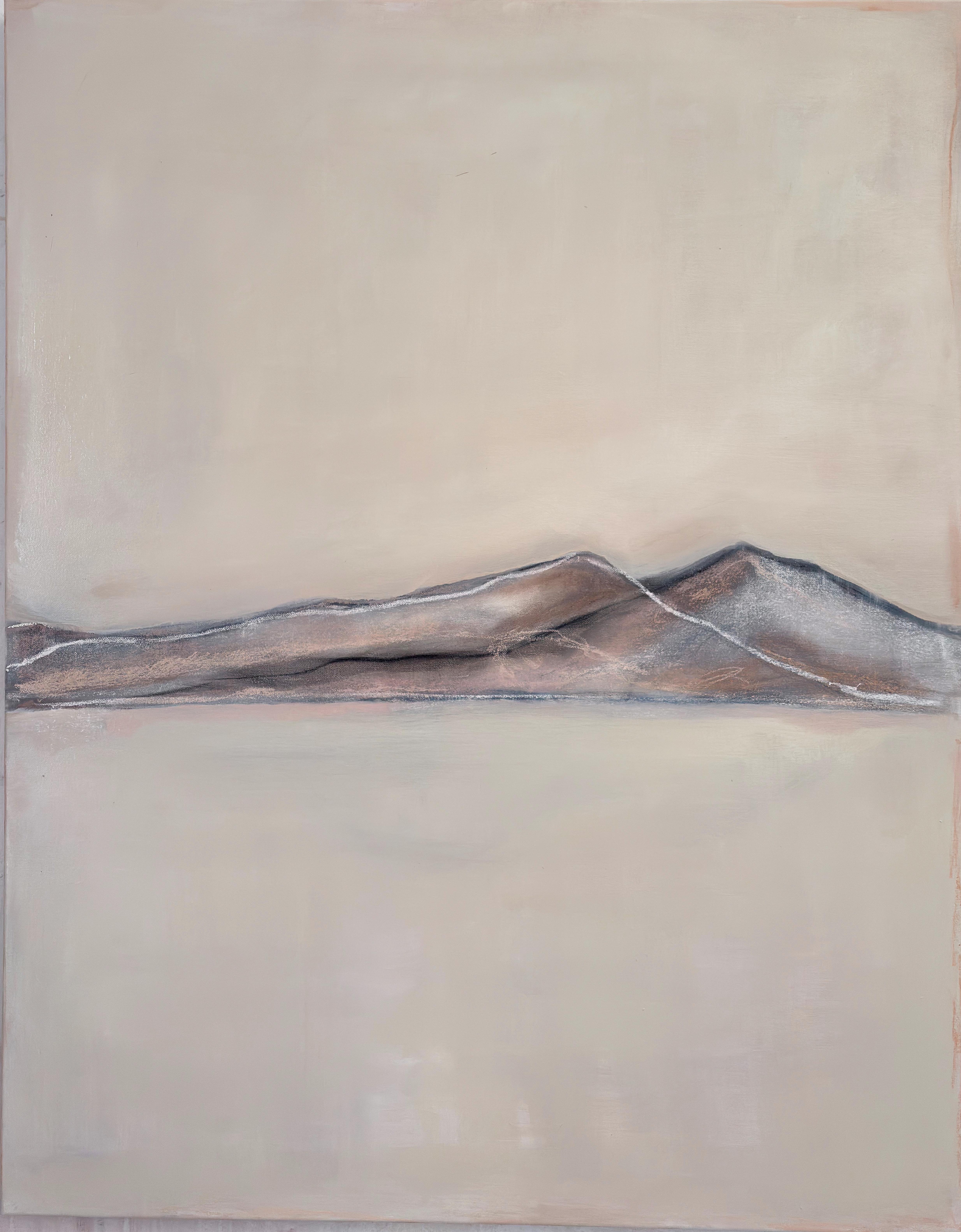 Monochrome Landschaft - Original Mixed Media Gemälde auf Leinwand (2025)