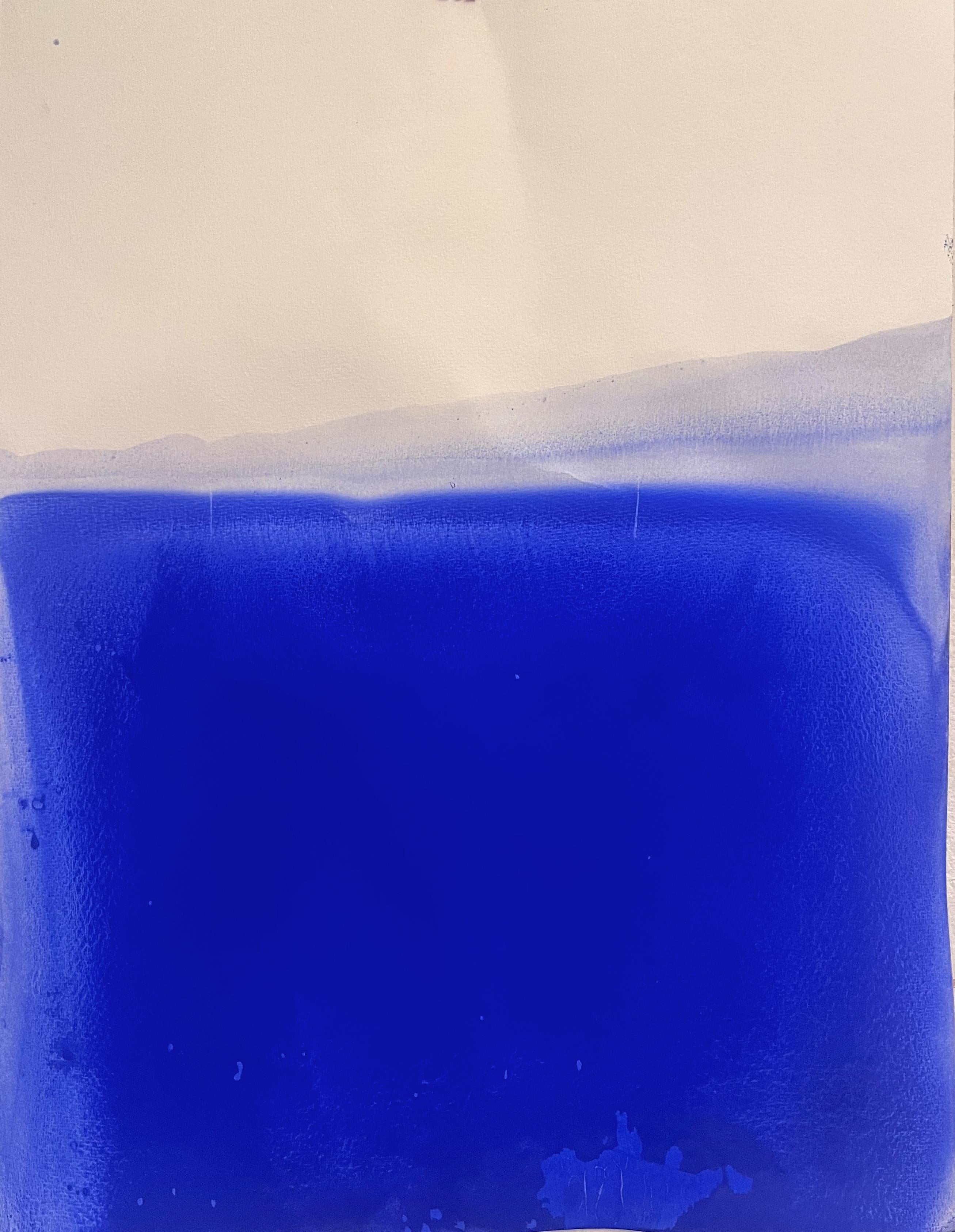 Dessin original  Art abstrait de Marilina Marchica  Paysage bleu en vente 3