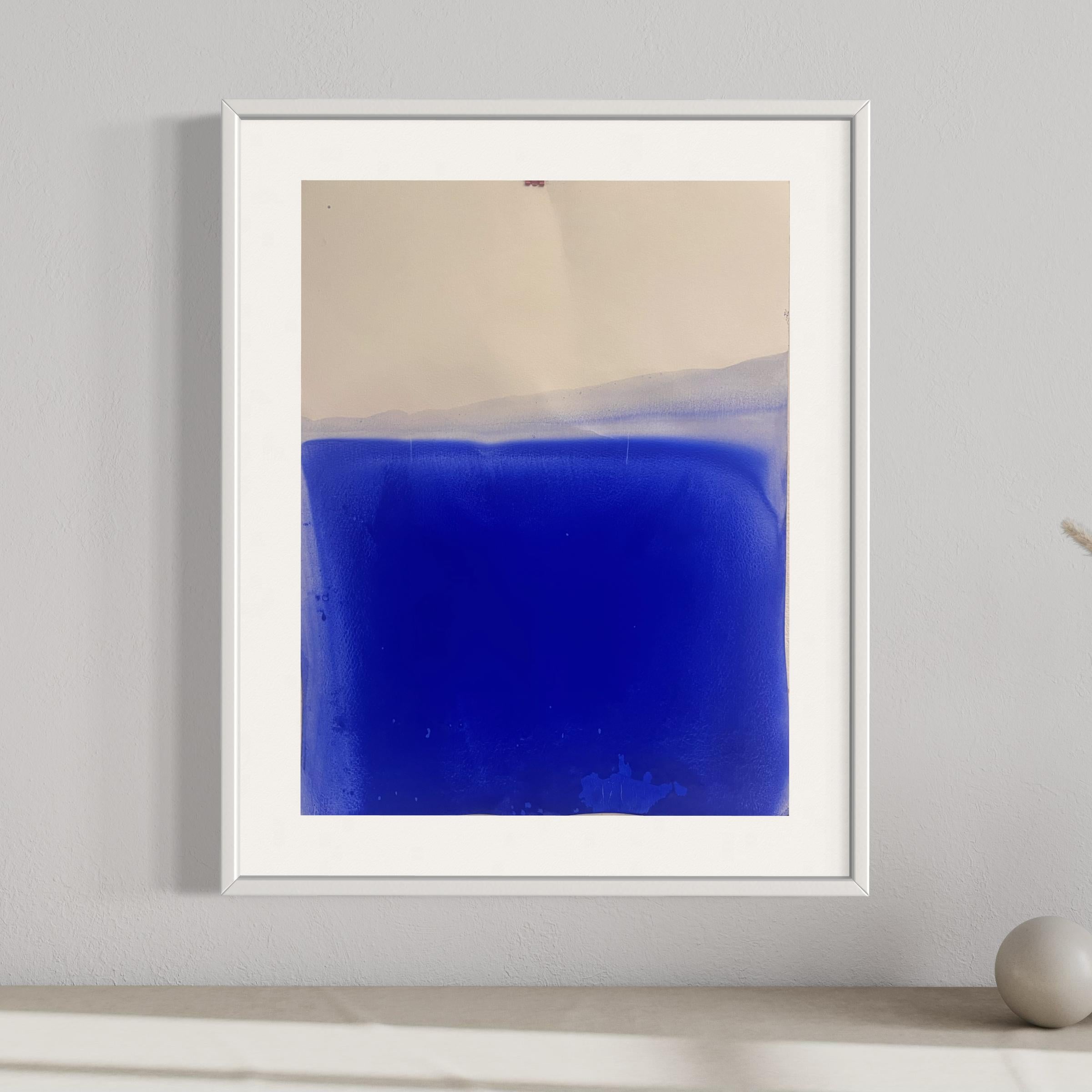 Dessin original  Art abstrait de Marilina Marchica  Paysage bleu en vente 4
