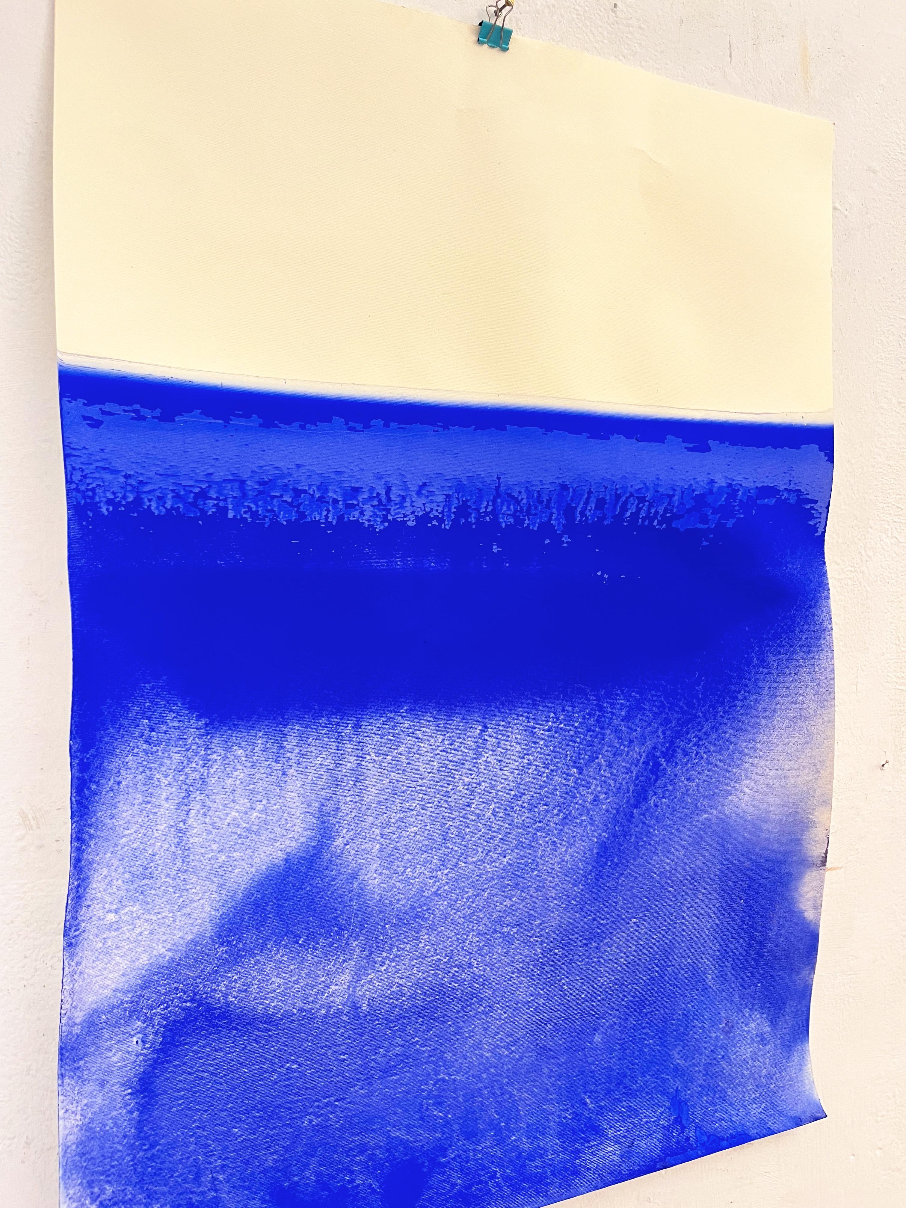 Dessin original  Paysage abstrait de Marilina Marchica  Paysage bleu en vente 3