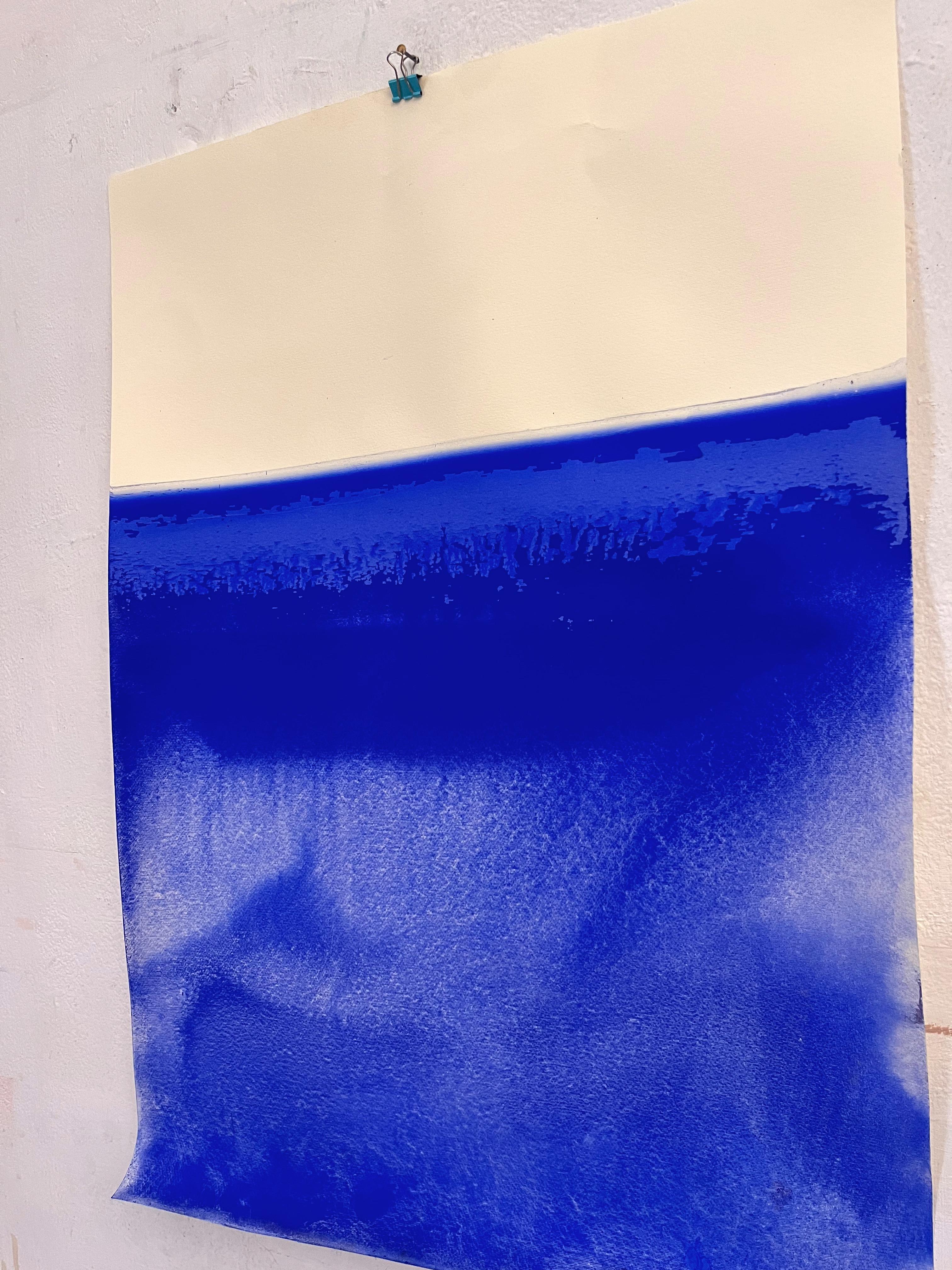 Dessin original  Paysage abstrait de Marilina Marchica  Paysage bleu en vente 4