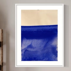 Abstract Blue landscape Original Drawing  on Paper  by Marilina Marchica