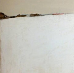 Paper Landscape 1, Contemporary Minimalist Abstract Oil Painting Canvas White