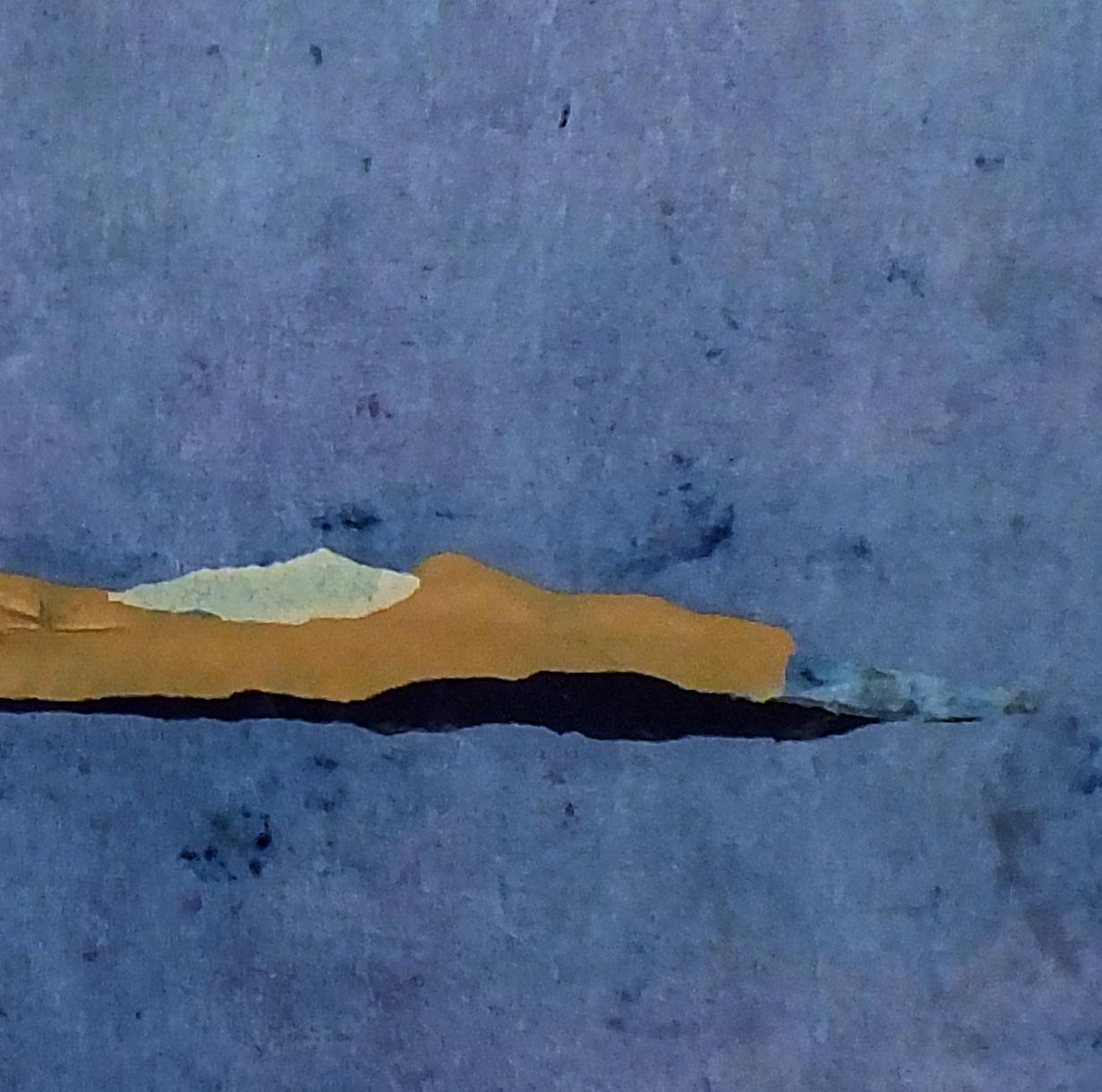 Paper Landscape 10, Contemporary Minimalist Abstract Painting Blue Collage 2