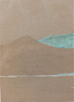 Paper Landscape 7, Contemporary Art Abstract Mixed media Collage Yellow Blue