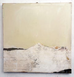 Paper Landscape - Peinture contemporaine sur toile avec papier peint vintage