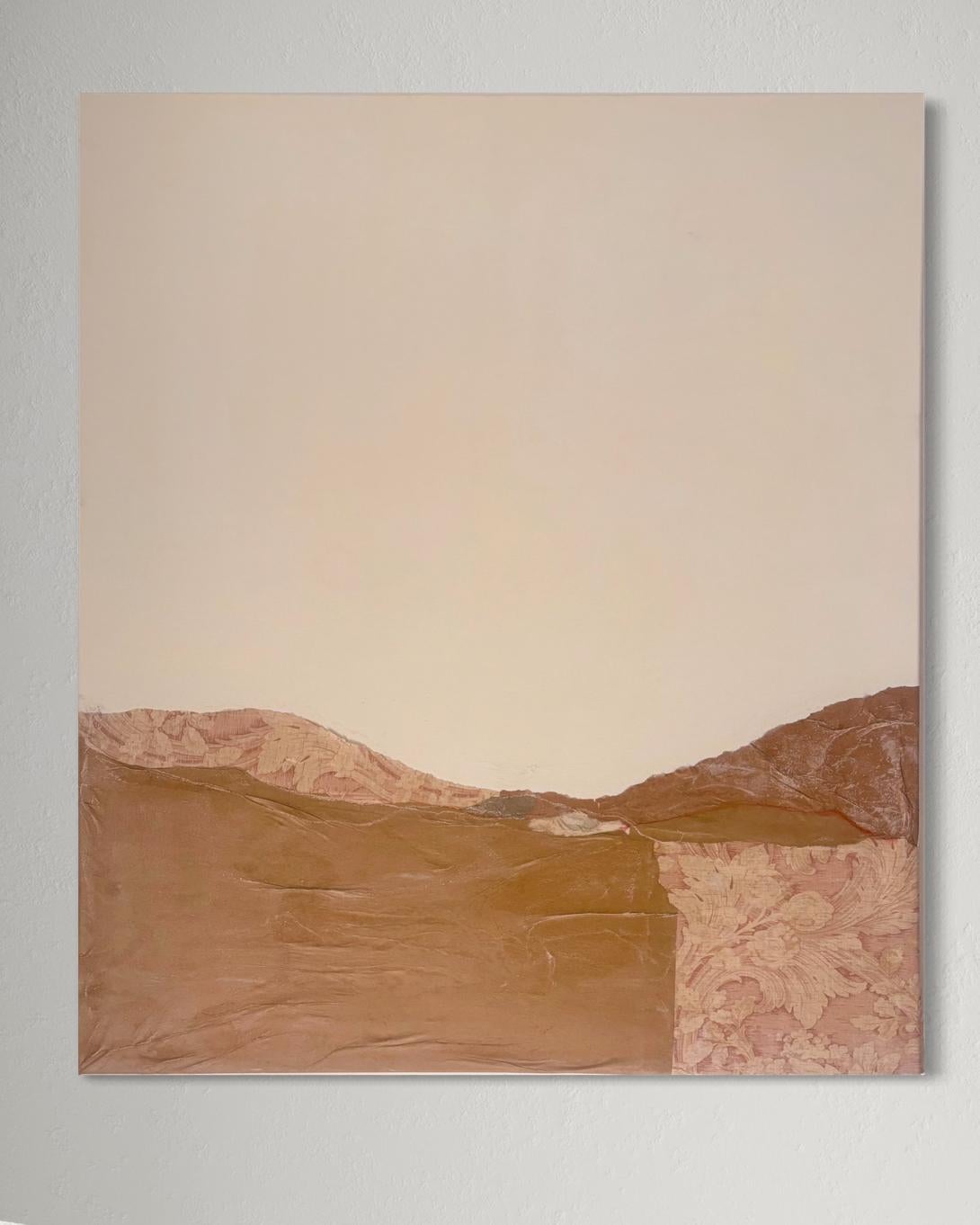 Paper Landscape - Collage di carta da parati antica e tecnica mista su tela, 2025 in vendita 5