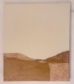 Paper Landscape – Mixed Media & Antique Wallpaper Collage on Canvas, 2025