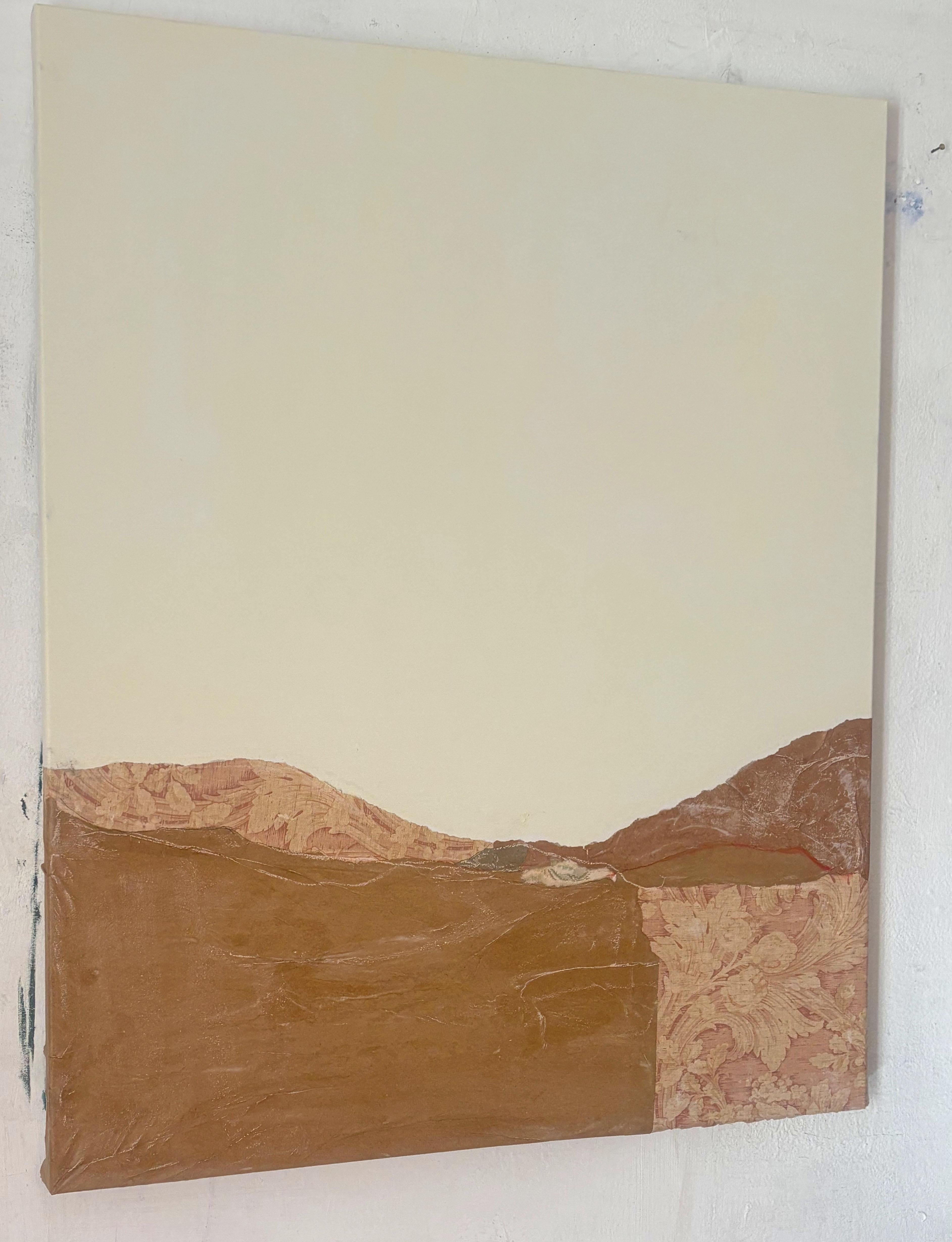 Paper Landscape - Collage di carta da parati antica e tecnica mista su tela, 2025 in vendita 1