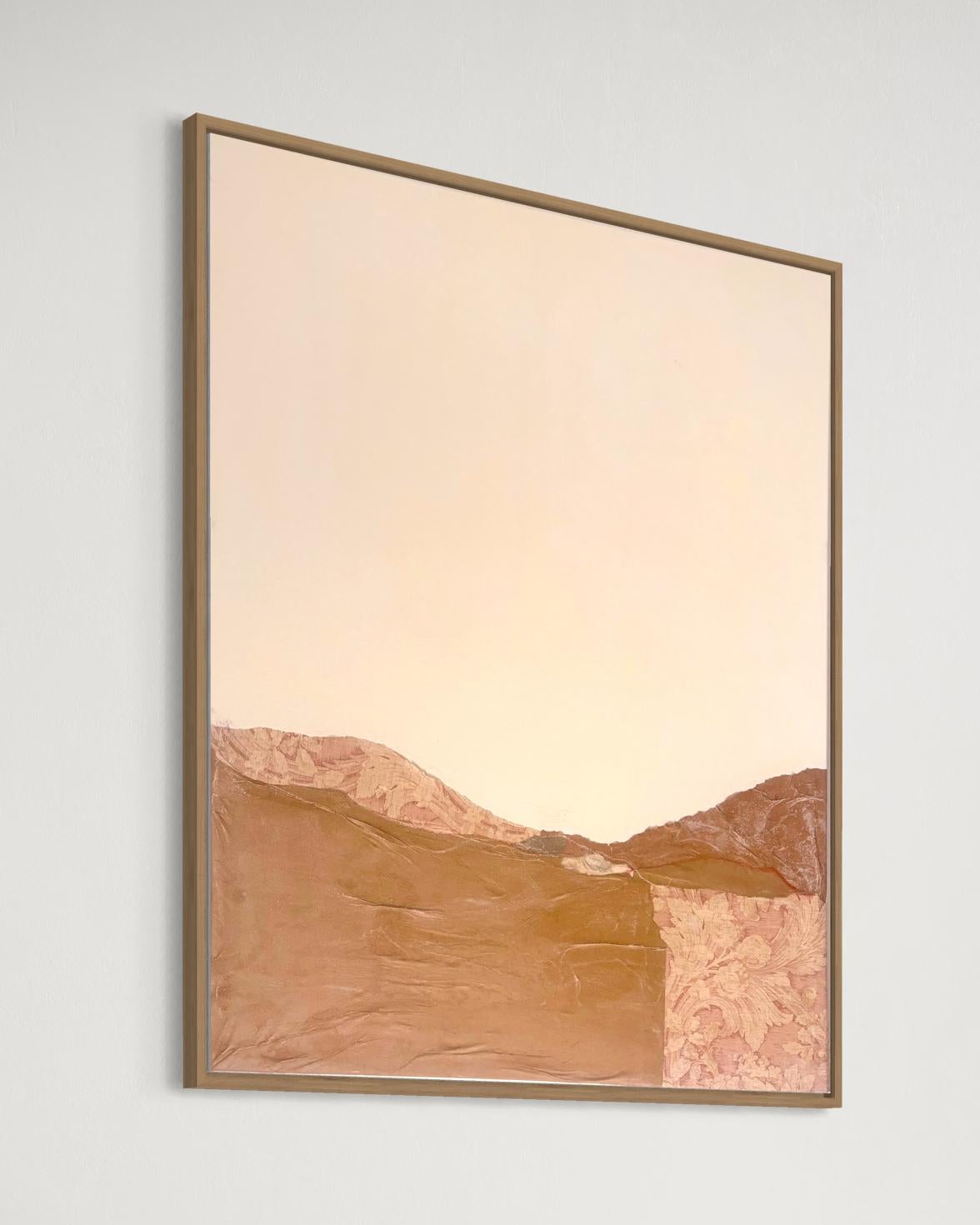 Paper Landscape - Collage di carta da parati antica e tecnica mista su tela, 2025 in vendita 2