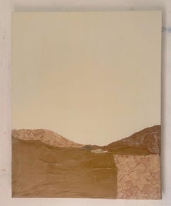 Paper Landscape – Mixed Media & Antique Wallpaper Collage on Canvas, 2025