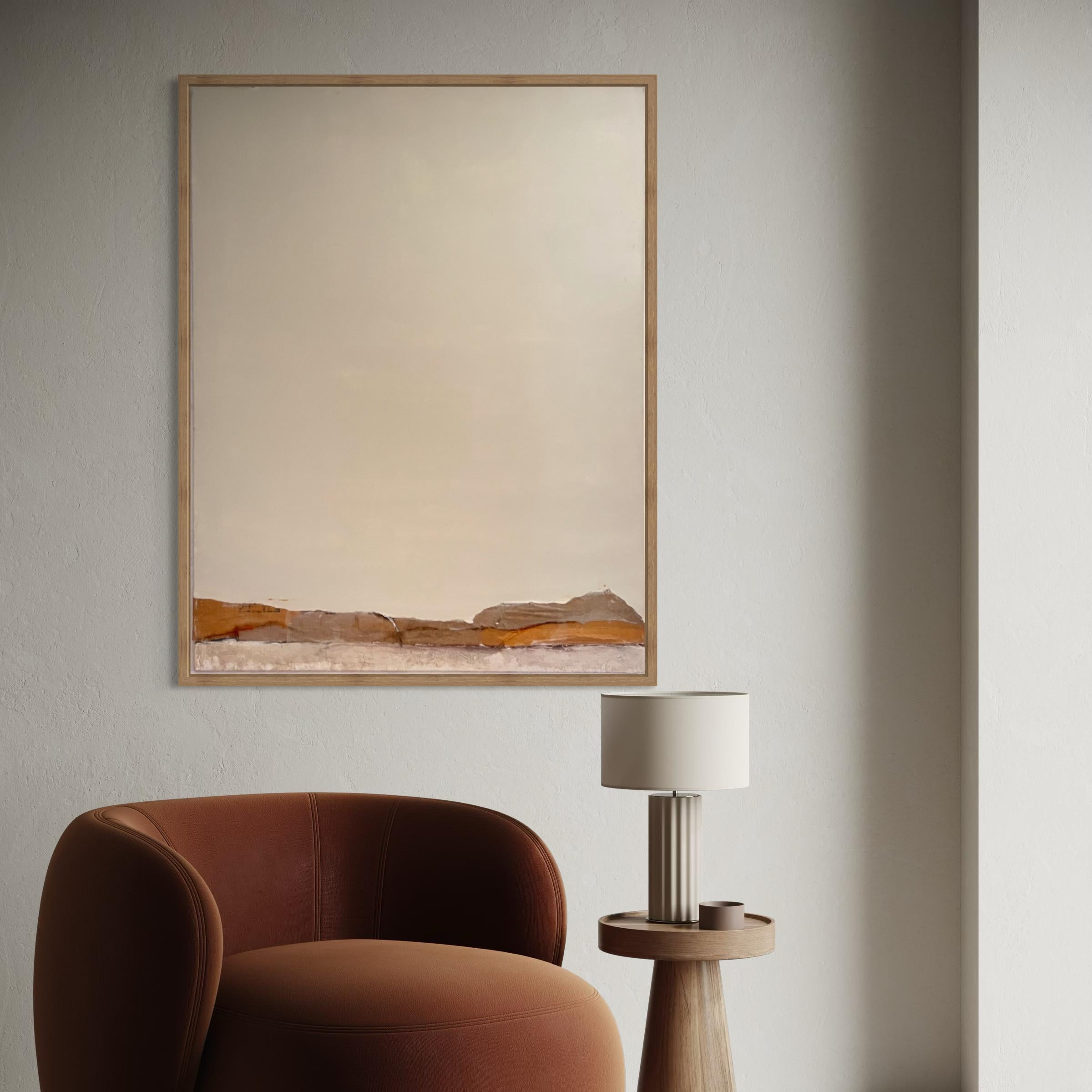 Papierlandschaft – Abstraktes Landschaftsgemälde, großformatig, Kunst aus Italien im Angebot 5