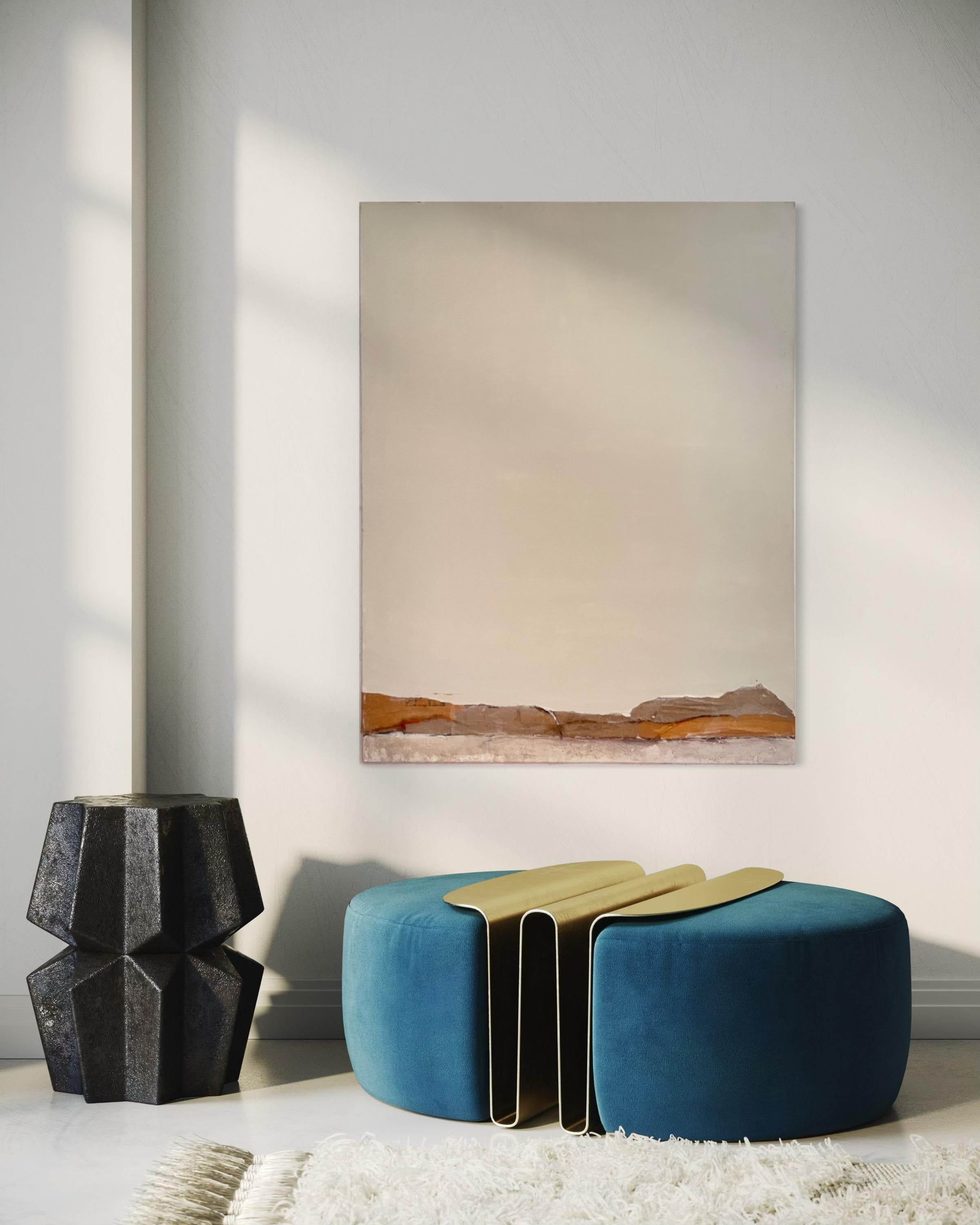 Papierlandschaft – Abstraktes Landschaftsgemälde, großformatig, Kunst aus Italien im Angebot 8