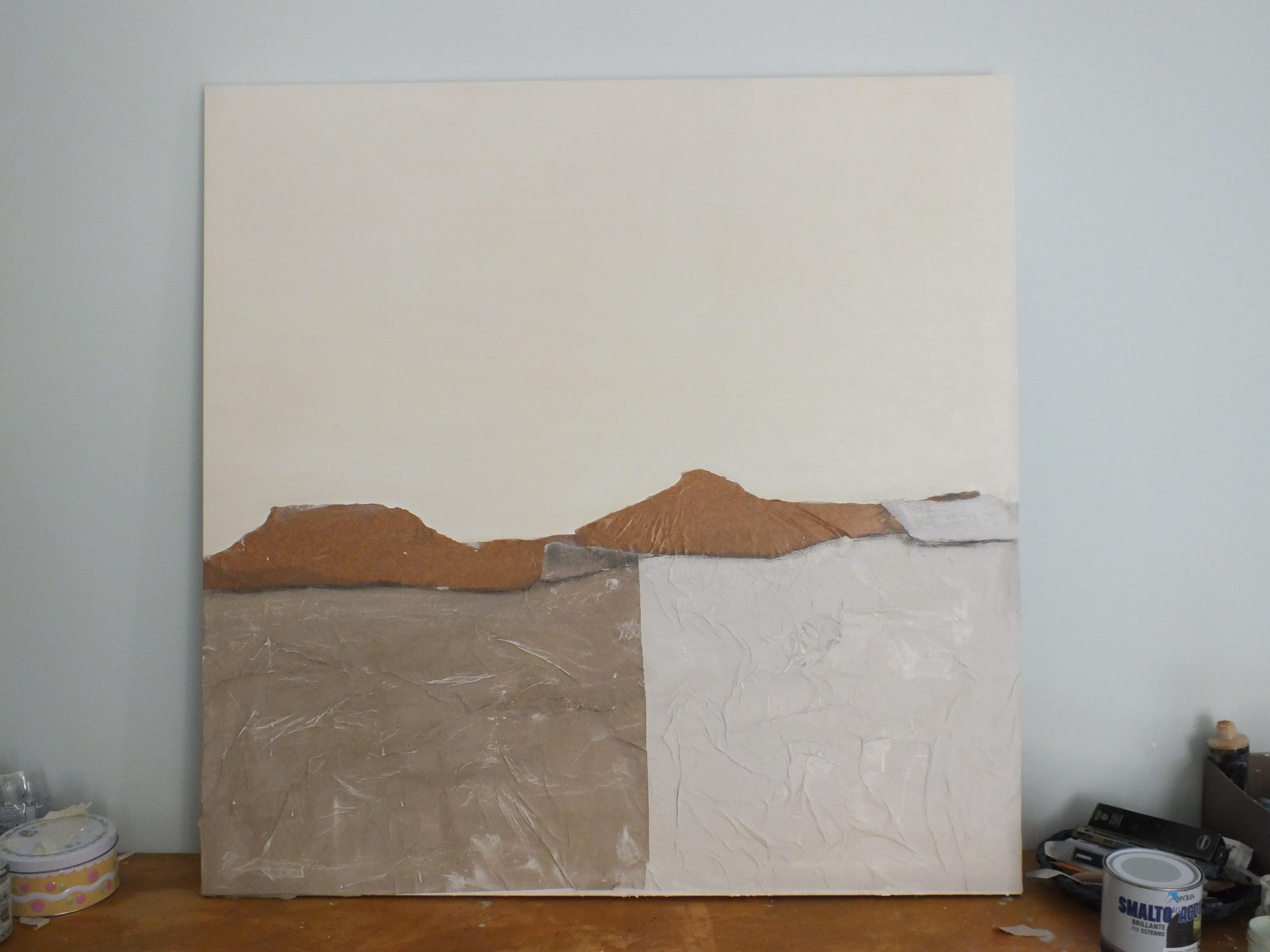 Peinture abstraite « PaperLandscape » de grande taille fabriquée en Italie - Contemporain Painting par Marilina Marchica