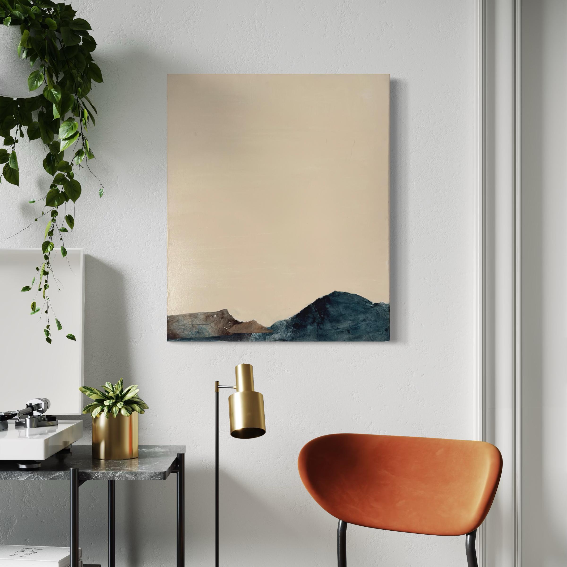 Titolo: PaperLandscape - 40x50 cm - Tecnica mista su tela
Anno: 2019
Supporto: Tela tesa su telaio in legno, profondità 3,5 cm, pronta per essere appesa, non richiede cornice.
Tecnica: collage di carta dipinto a mano e pittura a tecnica mista.
Opere