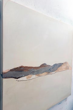 PaperLandscape – Large Contemporary Abstract Painting, Oil and Collage on Canvas