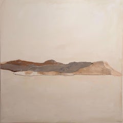 PaperLandscape – Large Contemporary Abstract Painting, Oil and Collage on Canvas