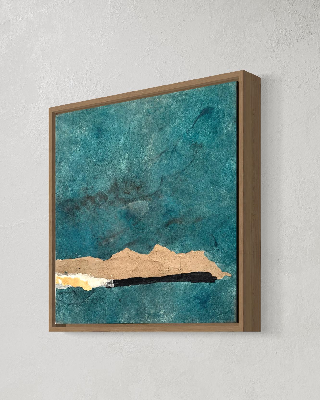 „Papierlandschaft“ Minimal Abstraktes Ölgemälde auf Baumwoll-Leinwand , Originalkunst im Angebot 1