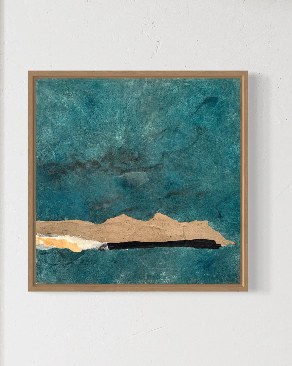 „Papierlandschaft“ Minimal Abstraktes Ölgemälde auf Baumwoll-Leinwand , Originalkunst im Angebot 2