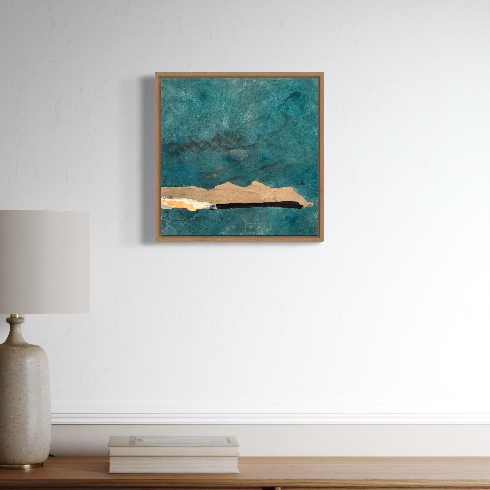 „Papierlandschaft“ Minimal Abstraktes Ölgemälde auf Baumwoll-Leinwand , Originalkunst im Angebot 3