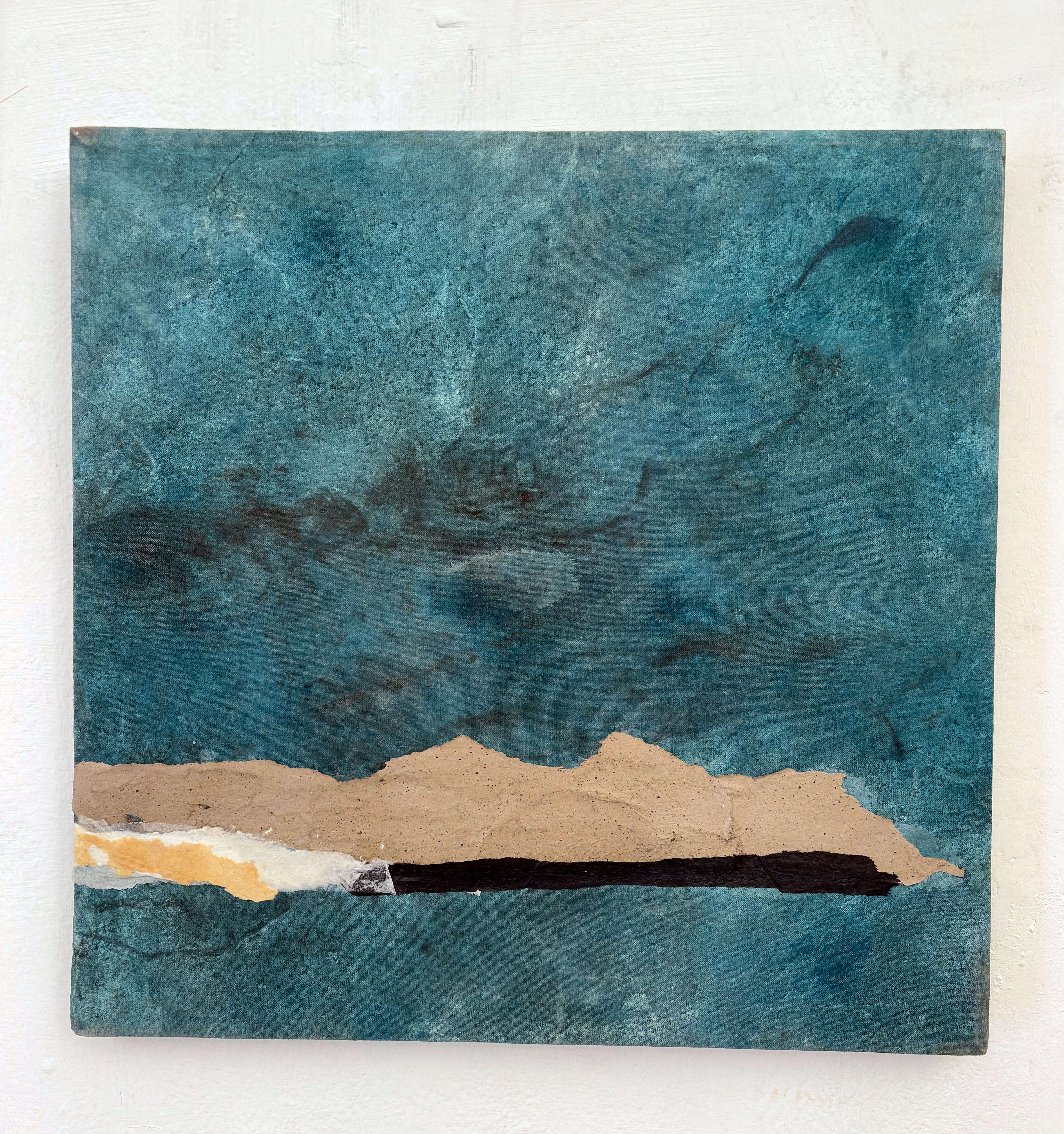 "PaperLandscape" Pintura al Óleo Abstracta Mínima sobre Lienzo de Algodón , Arte Original