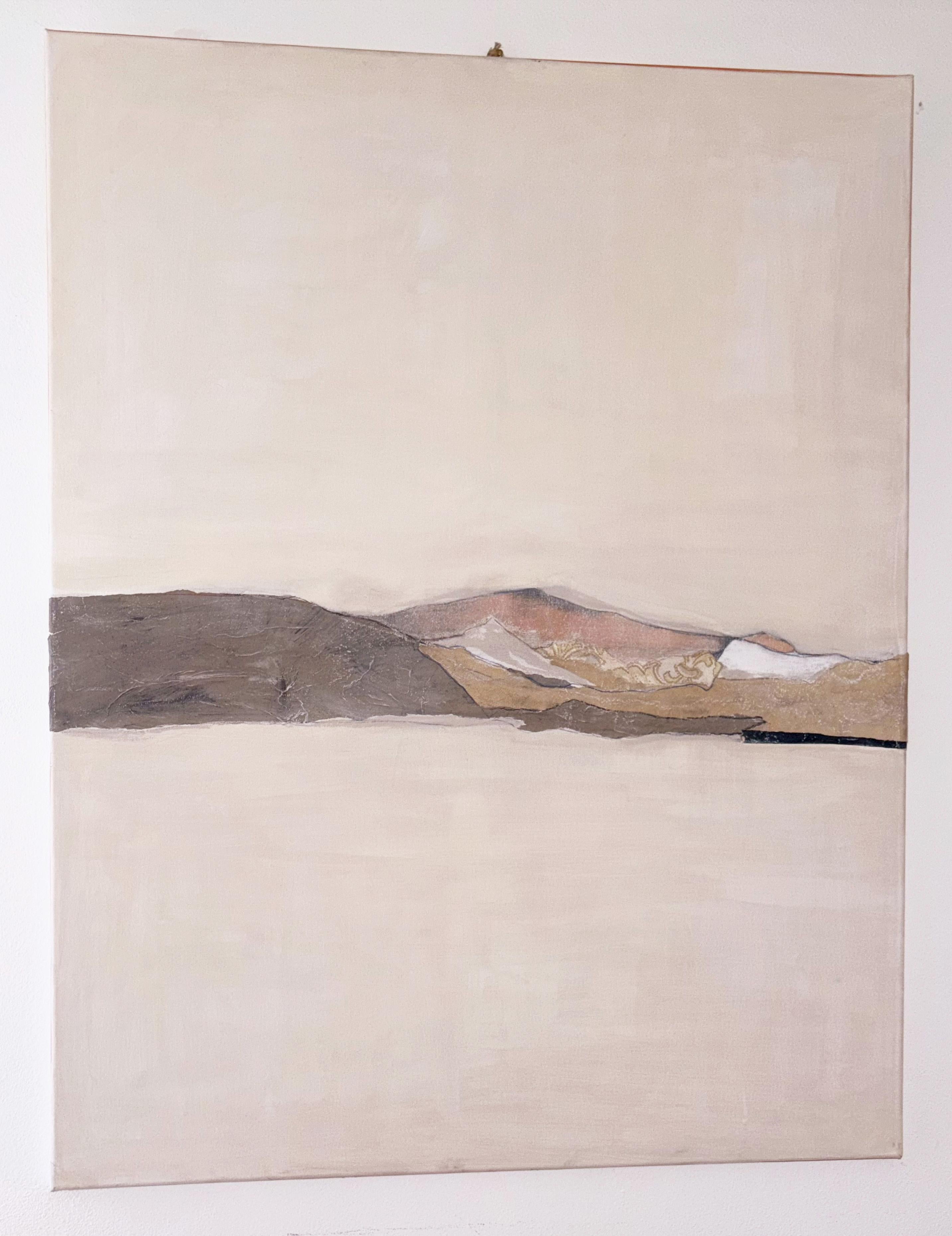 Peinture abstraite minimaliste PaperLandscape, art original fabriqué en Italie - Contemporain Painting par Marilina Marchica
