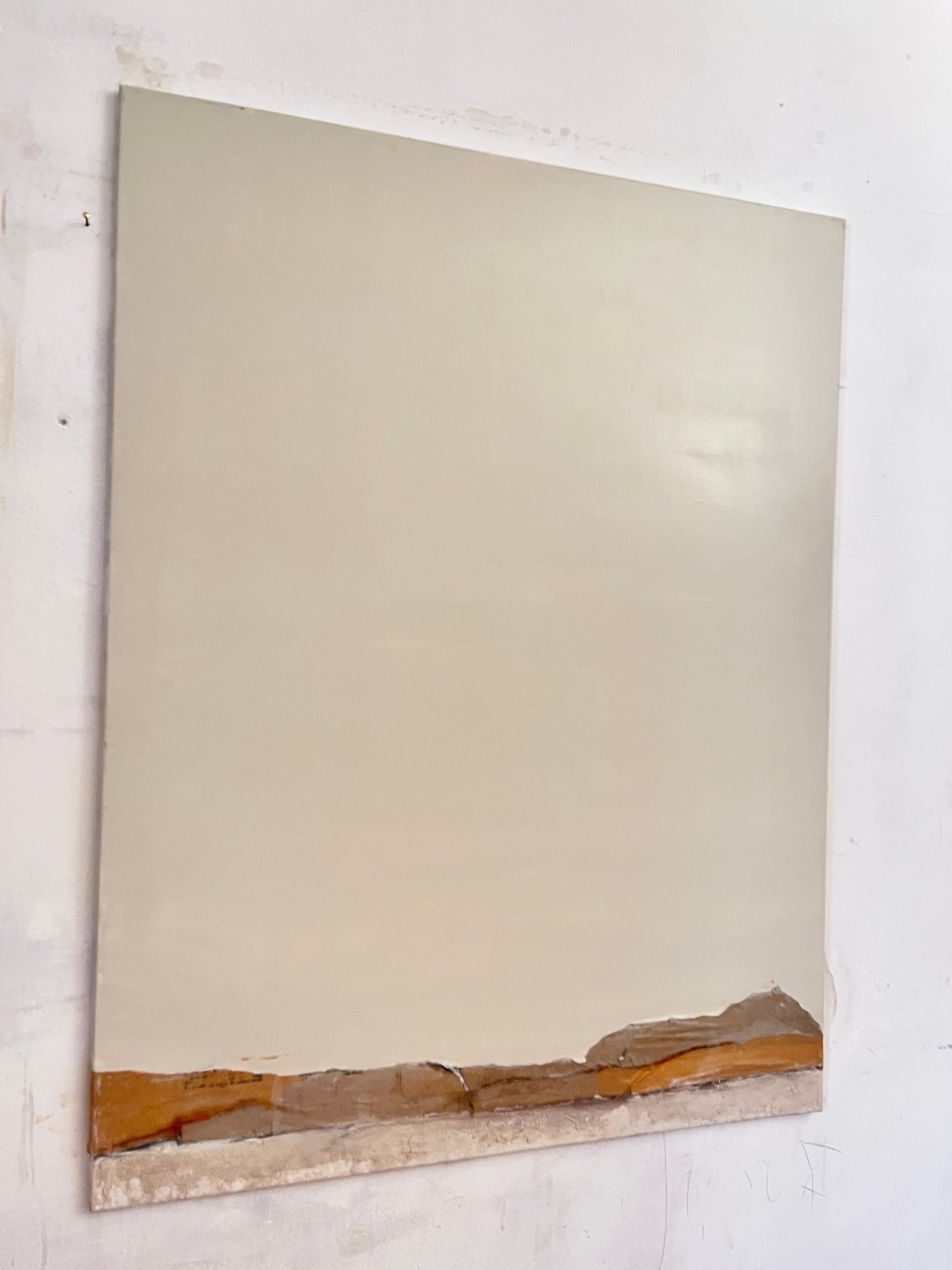Peinture abstraite minimaliste PaperLandscape, art original fabriqué en Italie - Beige Abstract Painting par Marilina Marchica