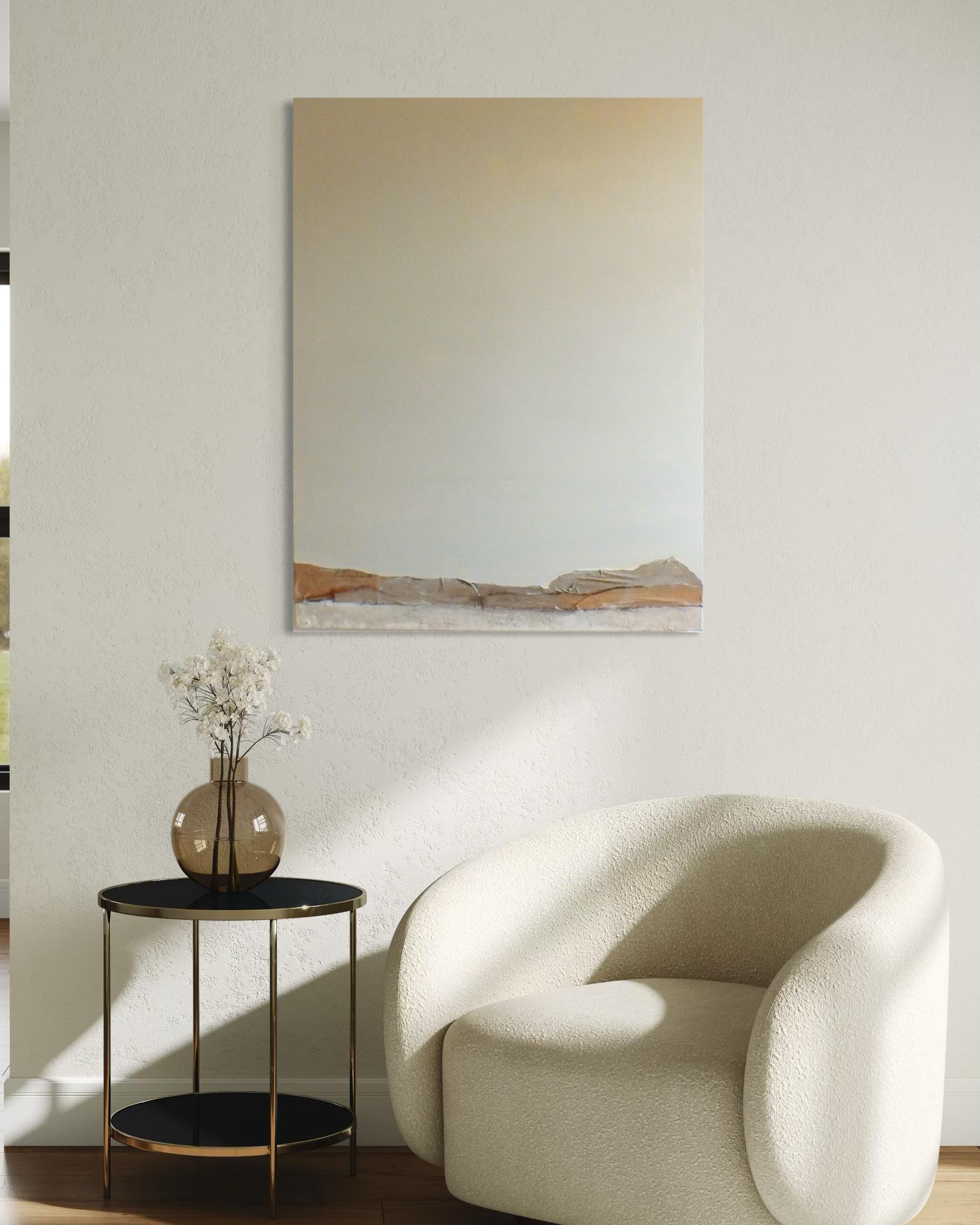 Peinture abstraite minimaliste PaperLandscape, art original fabriqué en Italie en vente 2