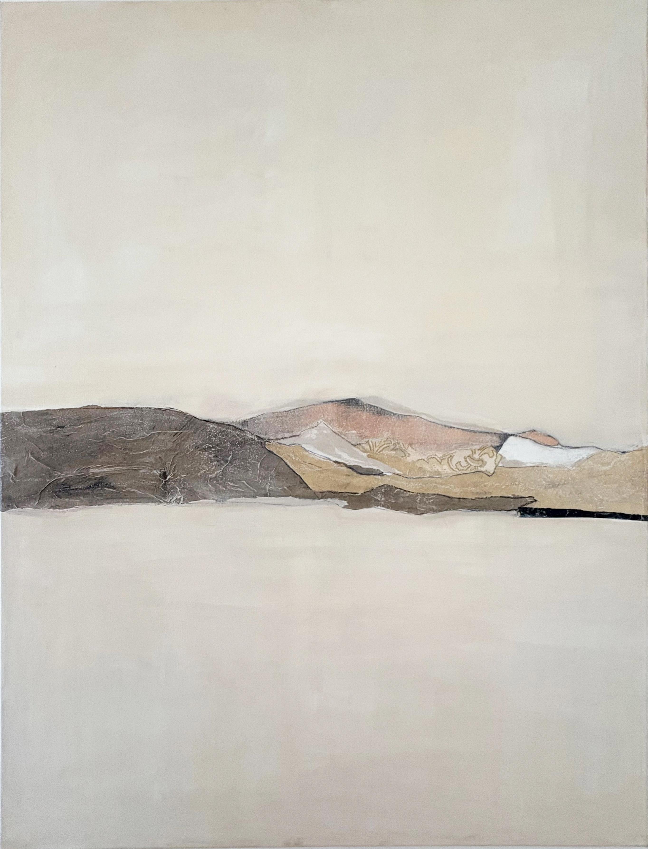 Peinture abstraite minimaliste PaperLandscape, art original fabriqué en Italie - Painting de Marilina Marchica